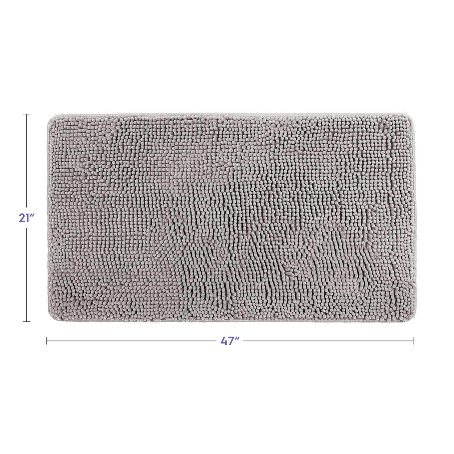 **Tafts Extra-Thick Memory Foam Bath Mat – Ultra-Soft Chenille Microfiber, Super Absorbent & Non-Slip Shaggy Bathroom Rug, Machine Washable (21