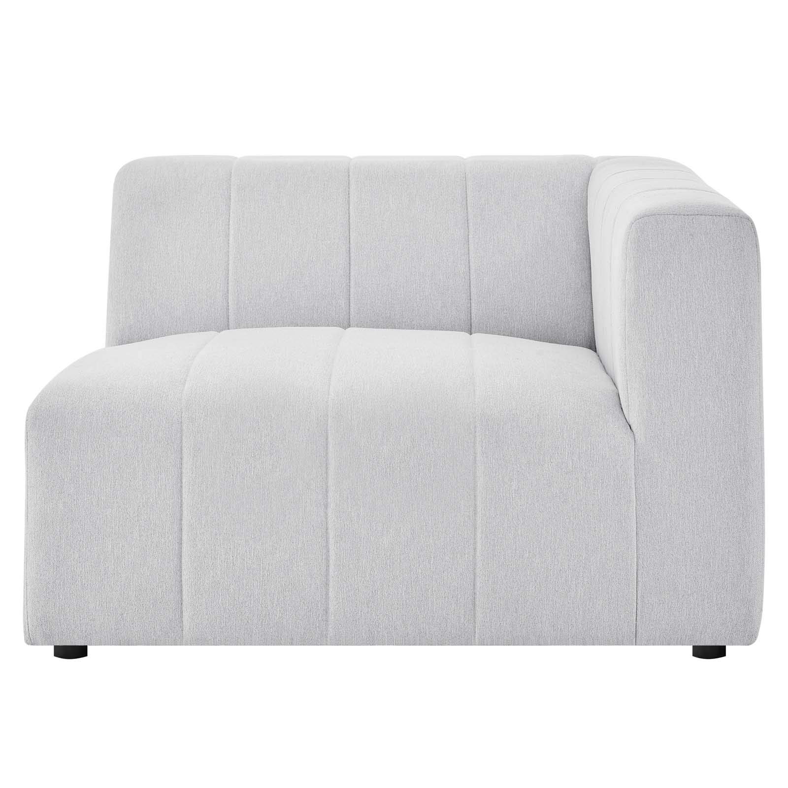 Modway Bartlett Channel Tufted Upholstered 4-Piece Sectional Sofa with Chaise in Ivory - Modern Living Room Furniture for Small Spaces & Apartments