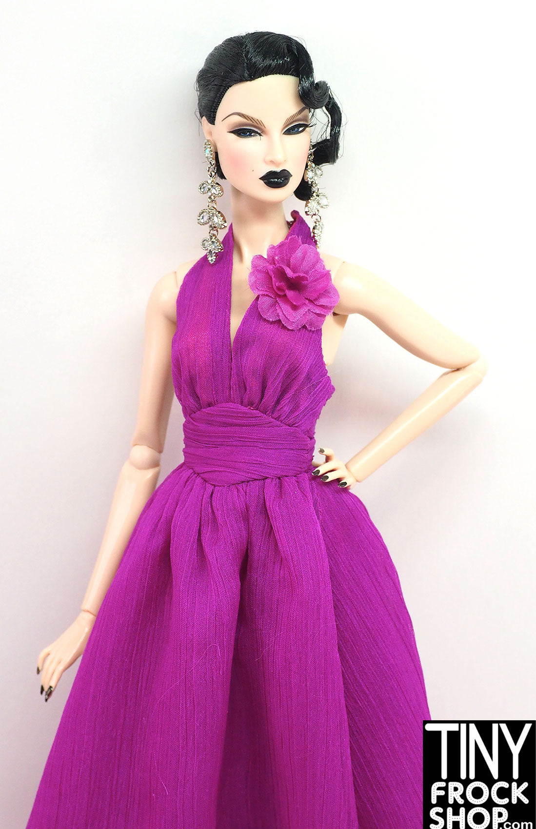 Vanessa Magenta Chiffon Dress - Elegant Sheer Sensuality for Evening Parties & Special Occasions | Integrity 2014 Collection
