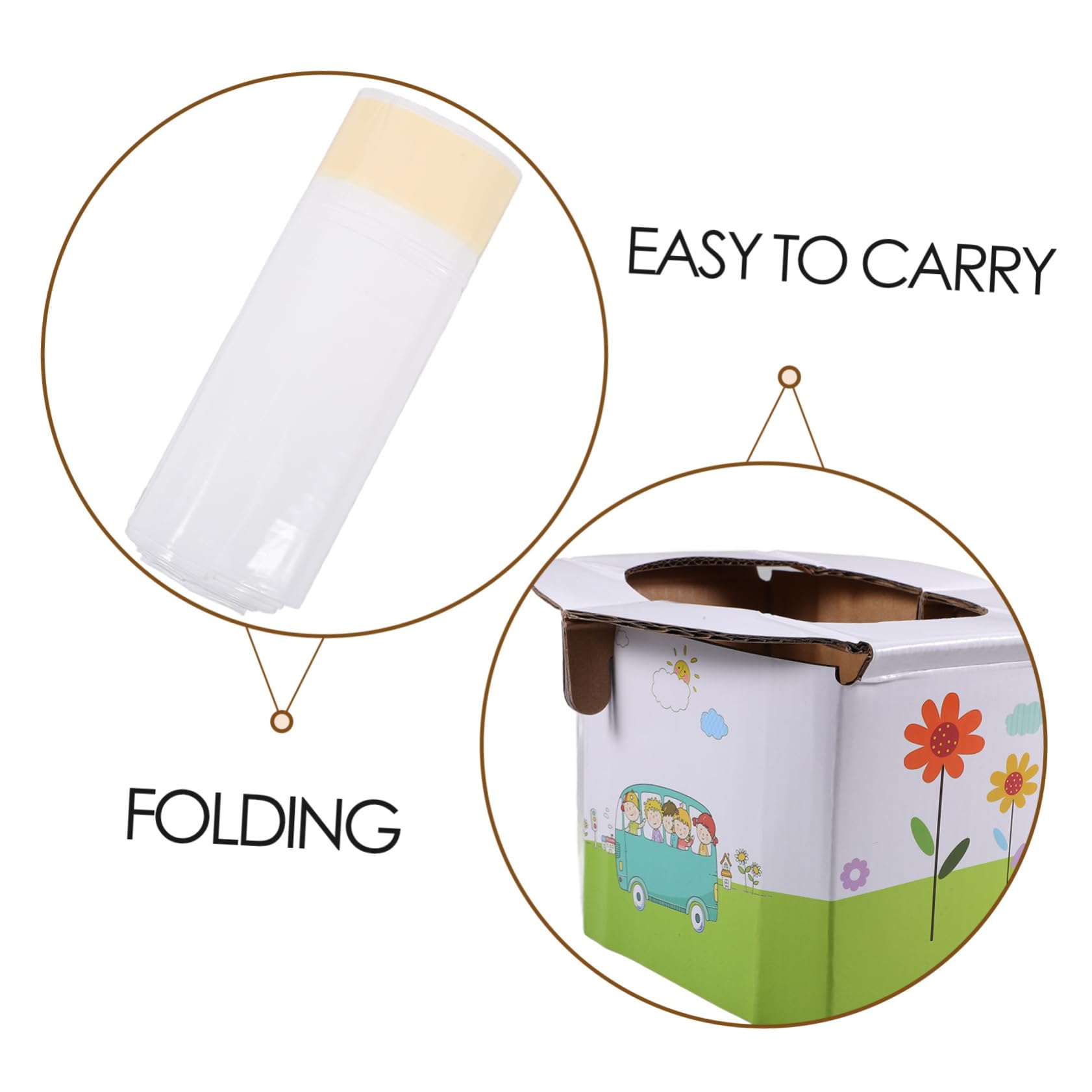 ORFOFE Portable Potty Urinal Toilet with 10 Disposable Bags - Compact Travel Toilet for Camping, Hiking, Road Trips & Emergency Home Use