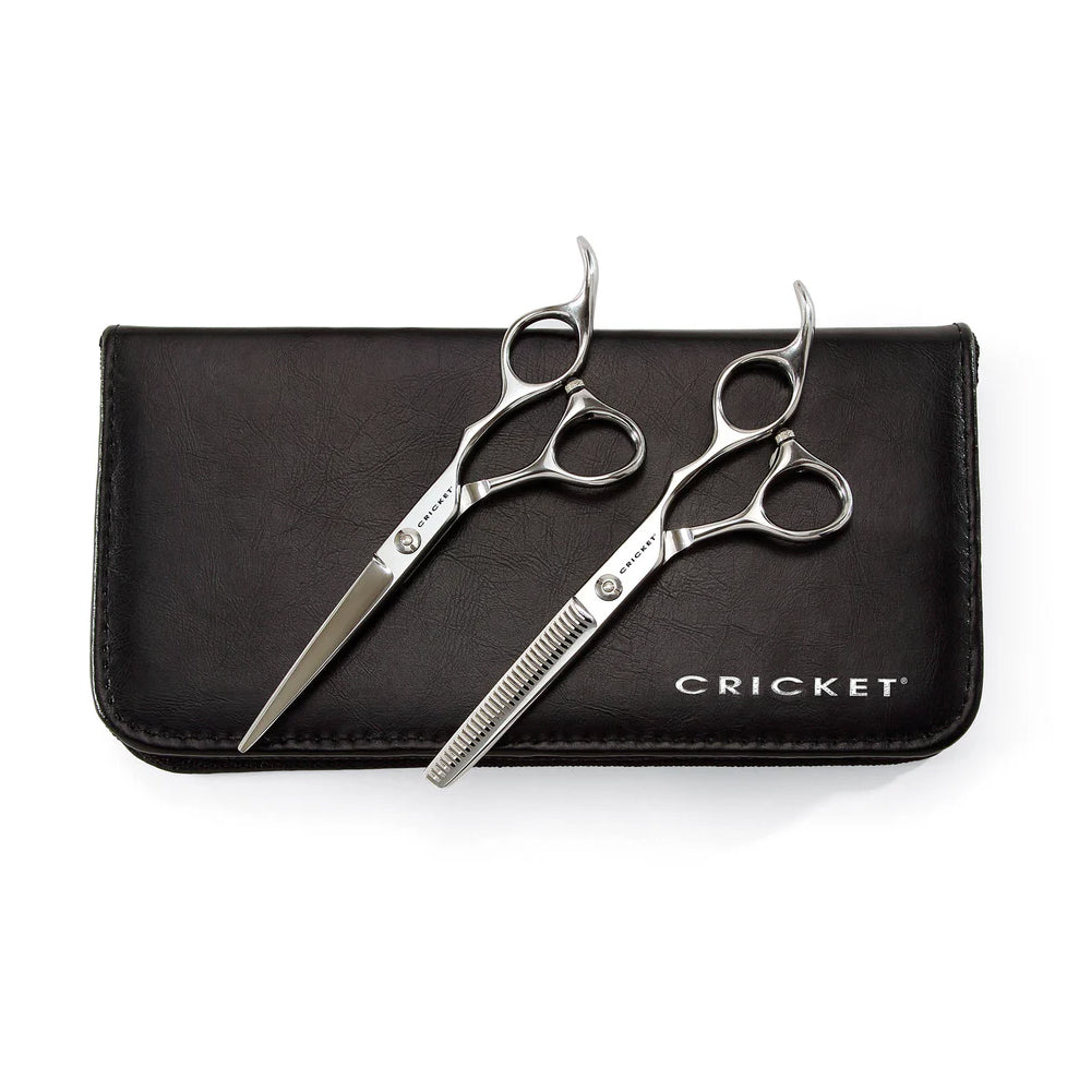Professional Cricket Hair Scissors Set - 5.75 Inch Styling Shears & 32T Micro-Serrated Thinning Shears for Precision Haircutting | Perfect for Salons, Barbers & Home Hair Styling