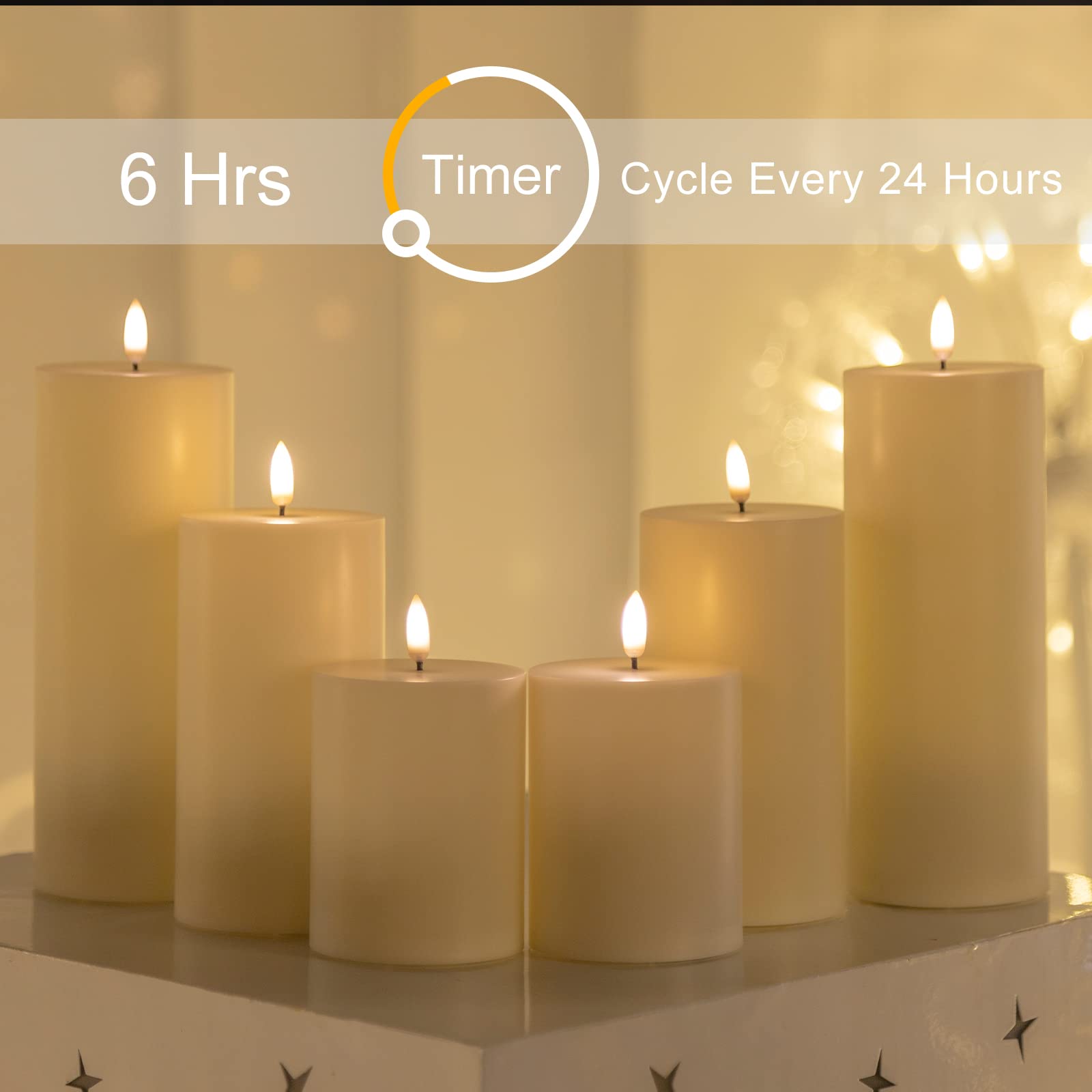 ANGELLOONG Waterproof Flameless LED Candles - Battery Operated with Timer, Set of 2 Large 3x8 Inch Electric Candles for Wedding, Party & Home Decor - Perfect for Outdoor, Indoor & Romantic Ambiance