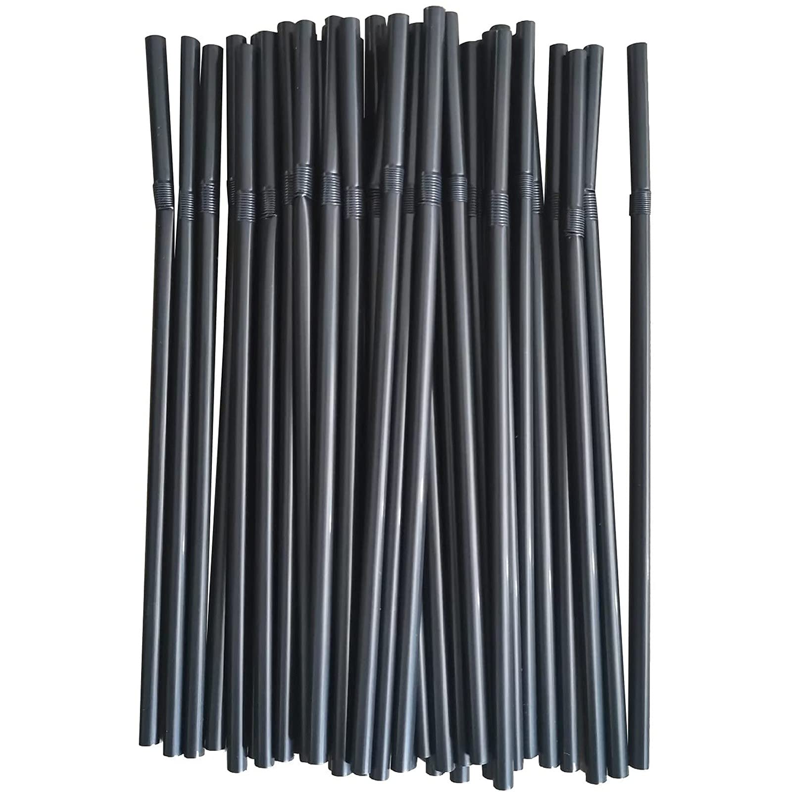 Eco-Friendly Disposable Black Bendable Drinking Straws for Juice, Milk Tea, and Smoothies - 100/500/700 pcs - Perfect for Parties, Restaurants, and Home Use