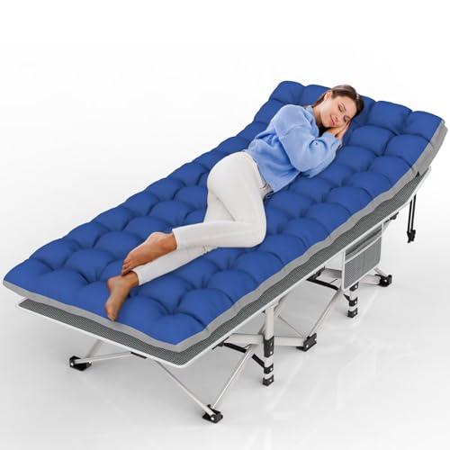 Striped Cot & Blue Pad