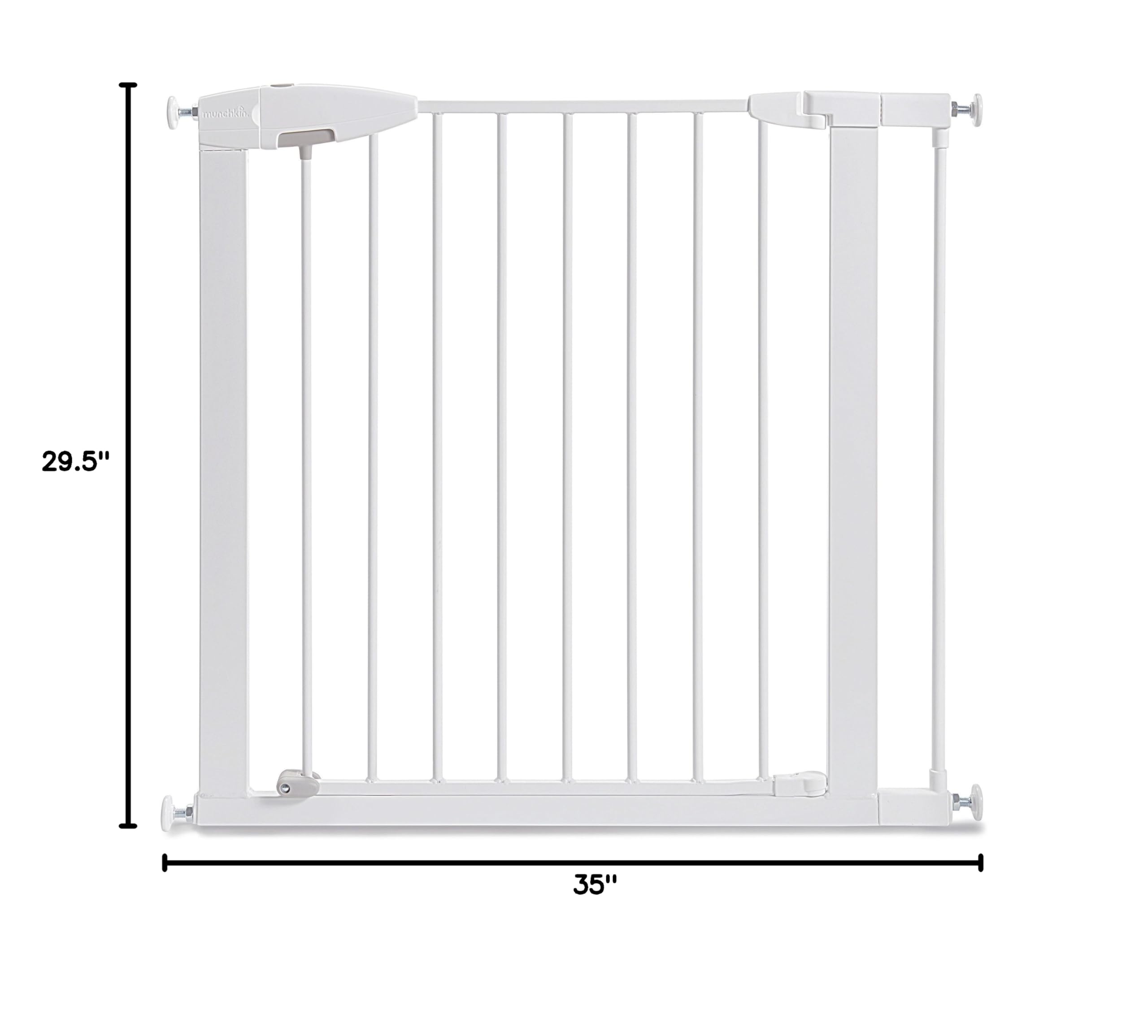 Munchkin Easy Close Pressure Mounted Baby Safety Gate - 35x29.5 Inch White Metal Walk-Through Gate for Stairs, Hallways & Doorways | Perfect for Childproofing Homes with Toddlers & Pets | Home Safety & Baby Proofing Solution