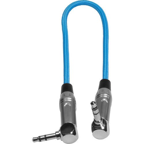 Kondor Blue 3.5mm Right Angle Timecode Audio Cable (10 Inch) - Professional Audio Sync for DSLR, Camcorder & Field Recorders