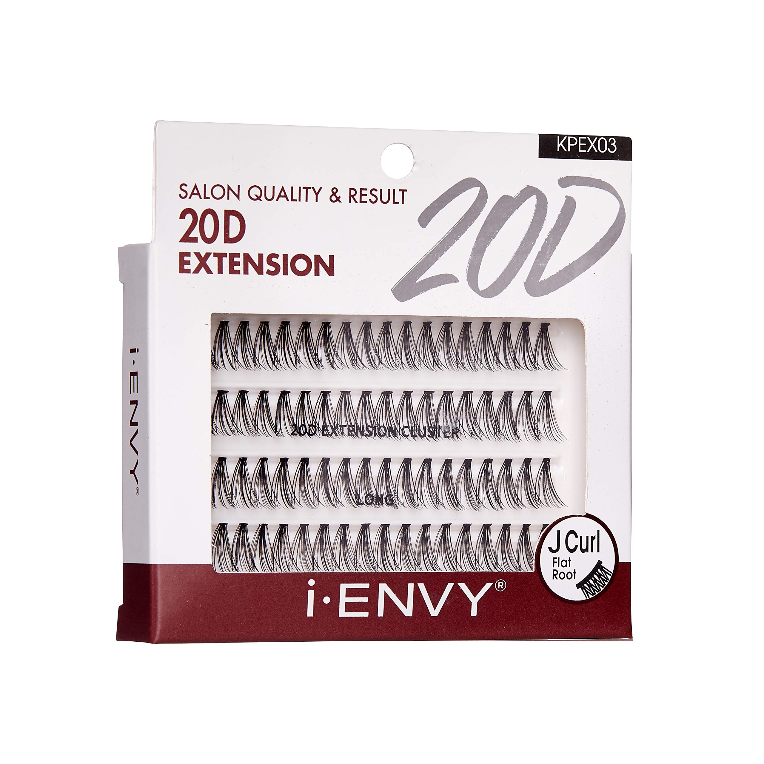 i-ENVY 20D Cluster Eyelash Extensions - Long Length, 2 Pack, Flat Root for Seamless DIY Application | Perfect for Natural Volume & Everyday Glam Makeup Looks