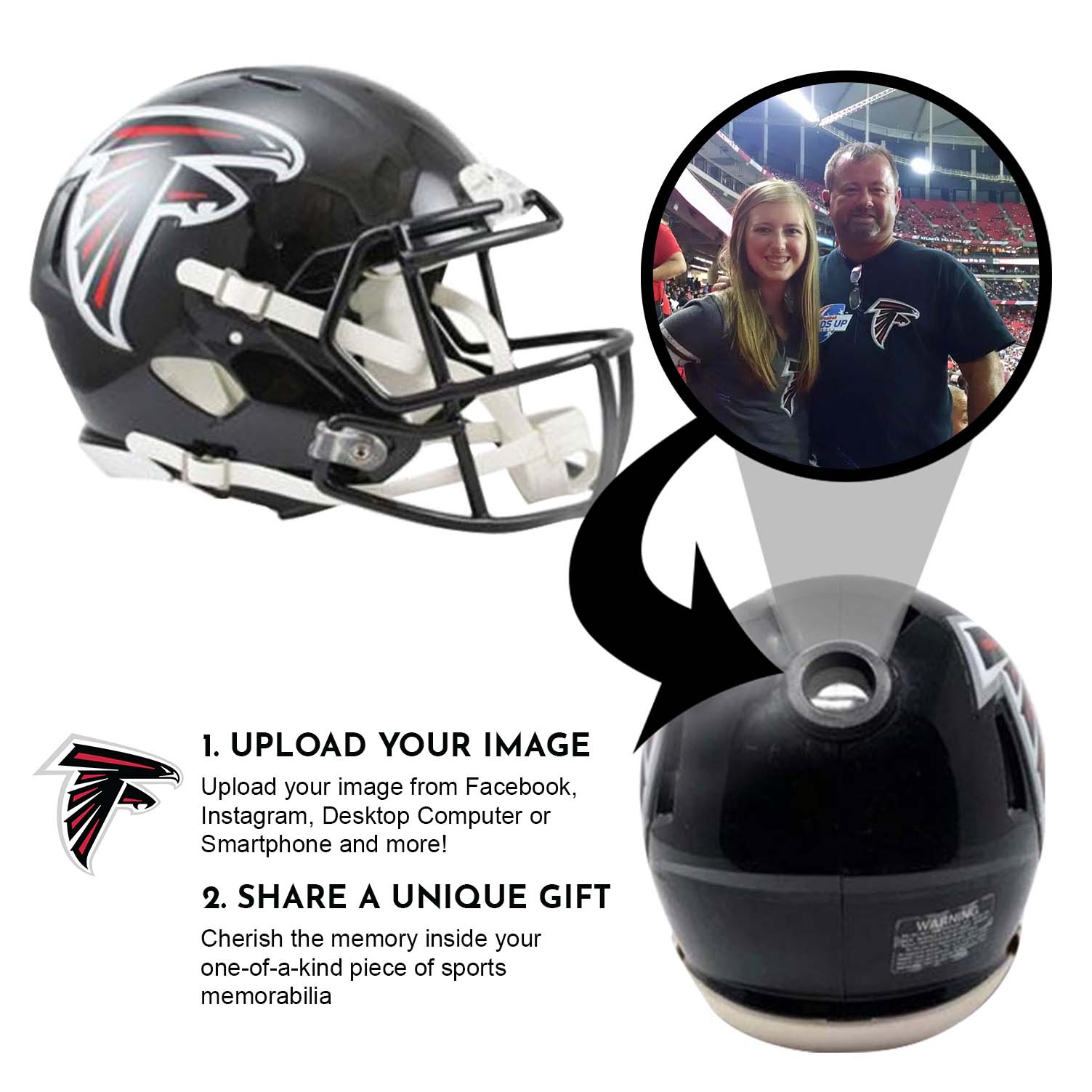 Official Atlanta Falcons NFL Mini Helmet - Collectible Display Piece with Team Logo - Perfect for Fans, Sports Memorabilia Collections & Man Cave Decor