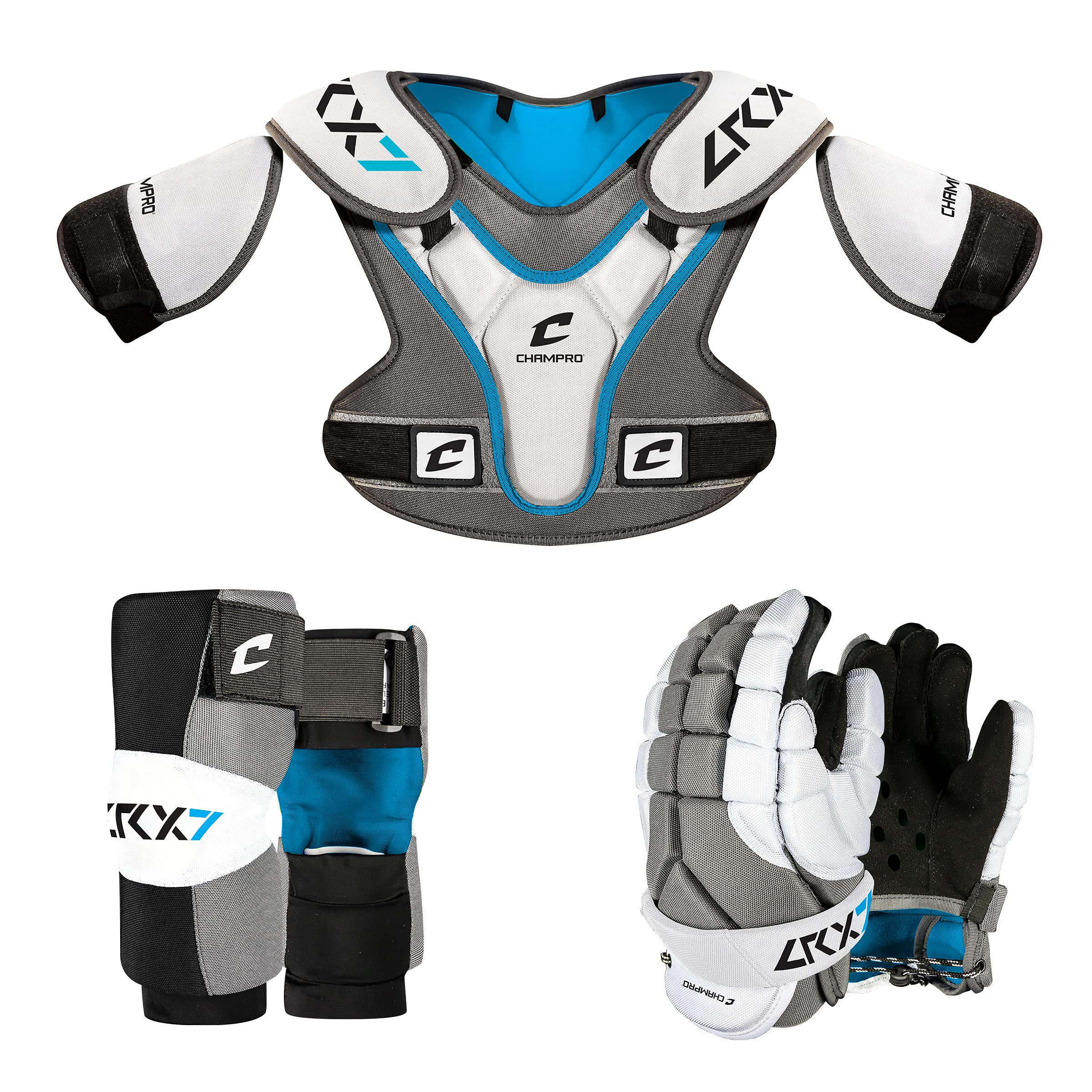 Champro Sports LRX7 Lacrosse Box Set - Complete Lacrosse Gear for Men & Women | Perfect for Training, Games & Practice | Includes Stick, Gloves & Protective Gear