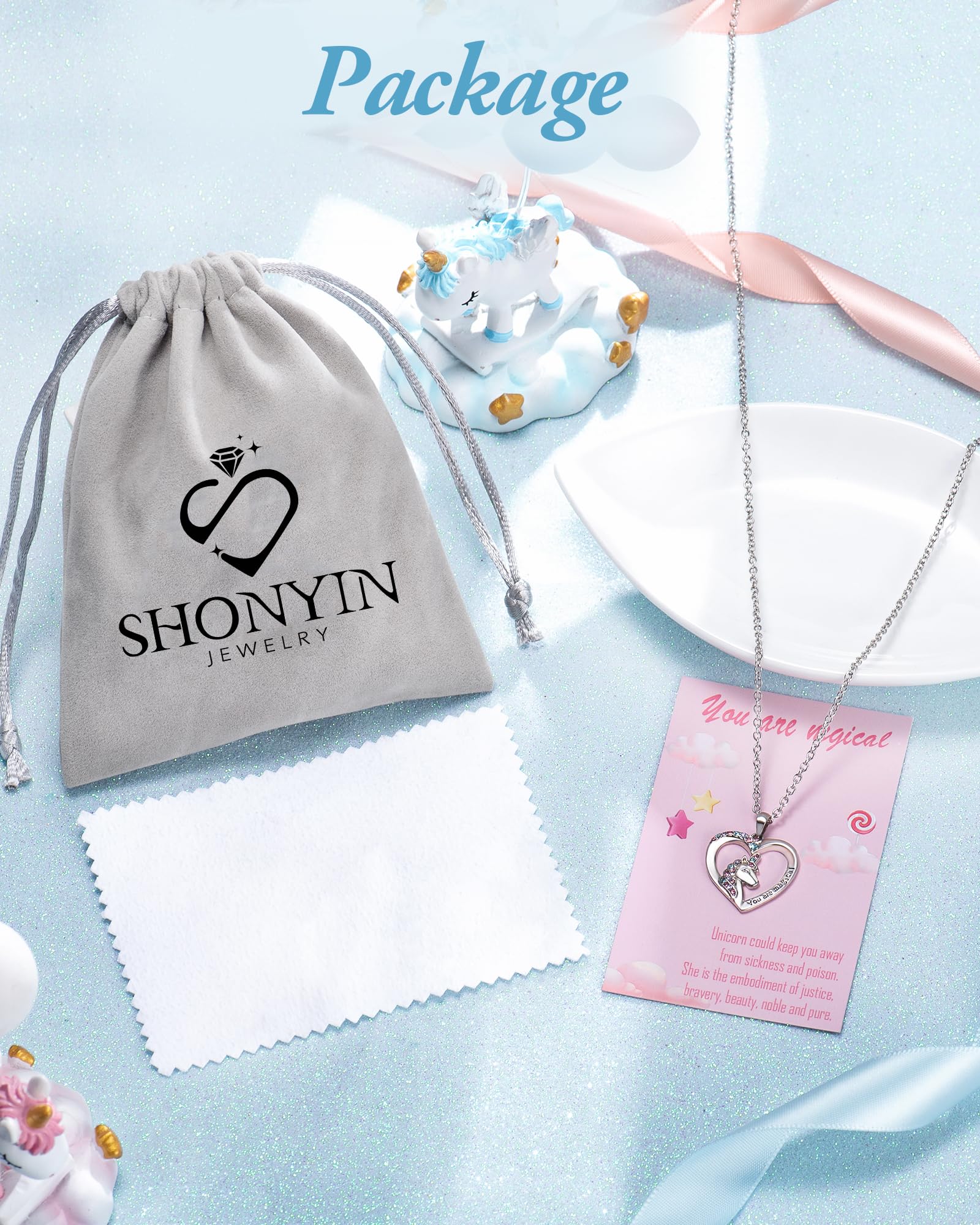 Shonyin Unicorn Necklace - Perfect Valentine's Gift for Girls, Daughter, Granddaughter & Niece | Cute Unicorn Jewelry for Birthdays, Christmas & Special Occasions
