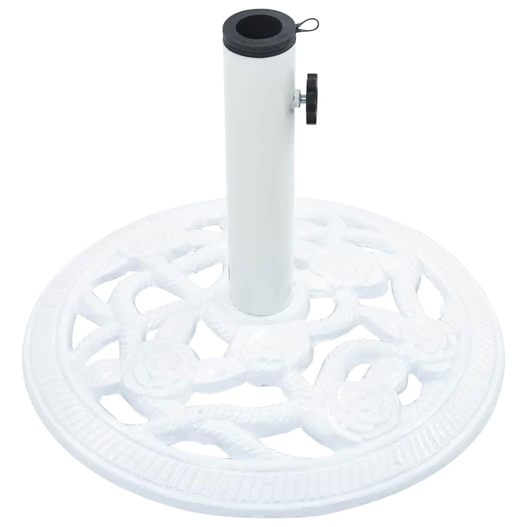 Heavy Duty 19.8 lb Cast Iron Umbrella Base - 15.7 Inch White Outdoor Patio Stand for Market Umbrellas, Perfect for Poolside, Garden, Deck, and Backyard Use