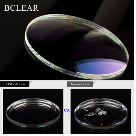 BCLEAR 1.60 MR 8 Aspherical Lenses - Clear UV Protection Anti-Glare Eyeglass Lenses for Daily Wear & Computer Use