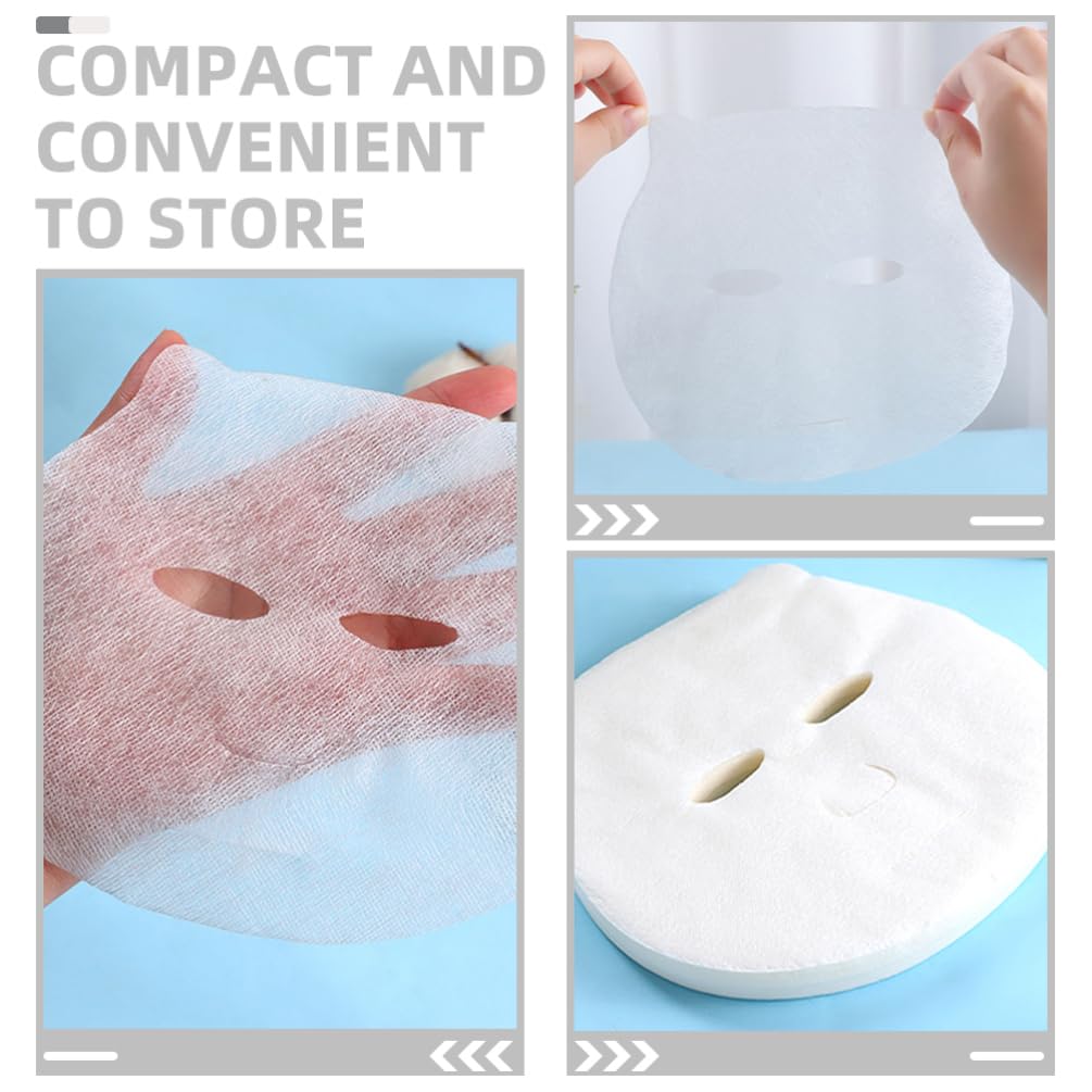 FRCOLOR 50 Pcs Non-Woven DIY Facial Mask Sheets for Skin Care - 15.5cm x 14cm Cosmetic Face Masks - Perfect for Hydration, Brightening & Anti-Aging at Home Spa