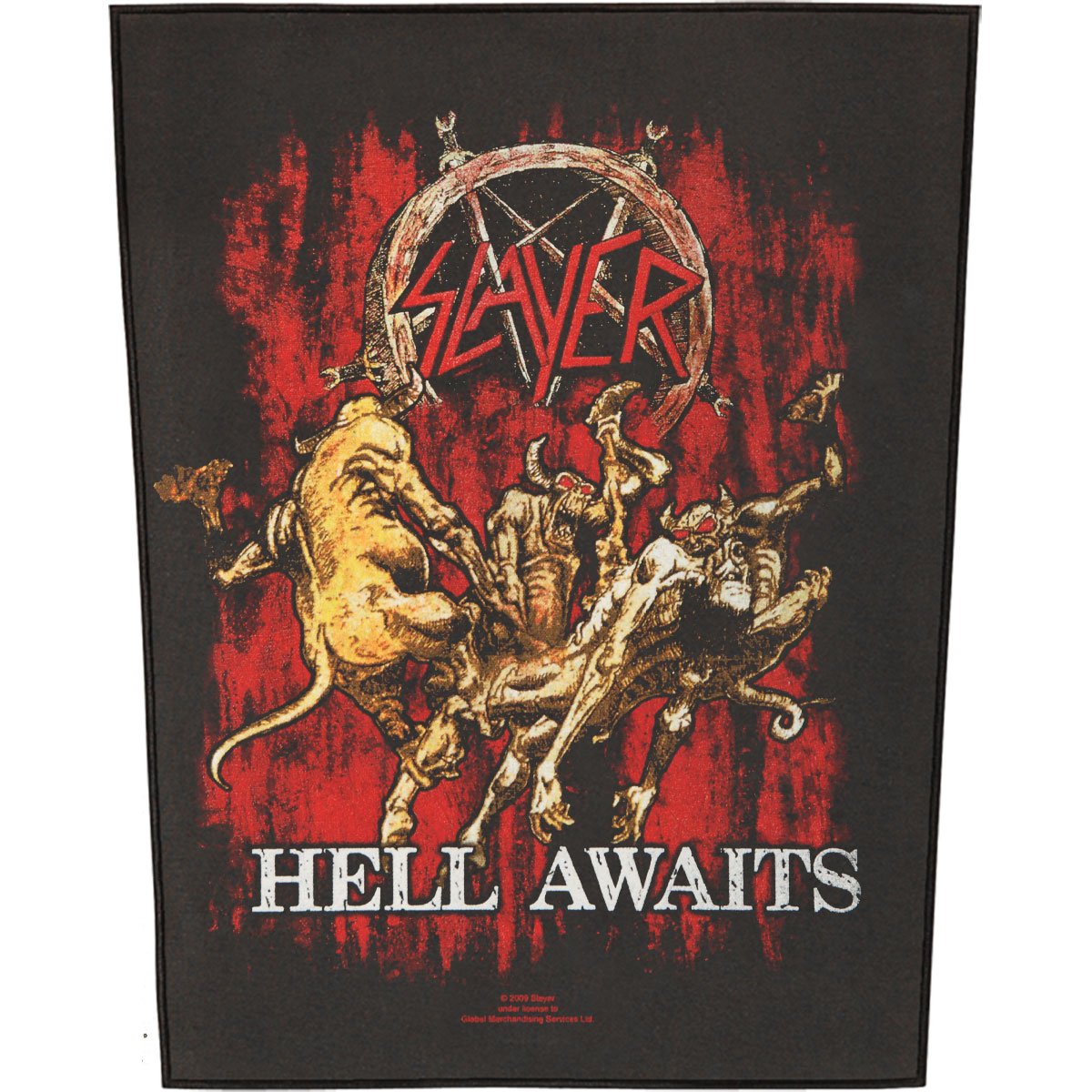 Slayer Band Patches for Jackets - Heavy Metal Embroidered Iron-On Back Patches for Denim Vest, Biker Jacket & DIY Punk Clothing - Perfect for Concerts, Festivals & Motorcycle Rides