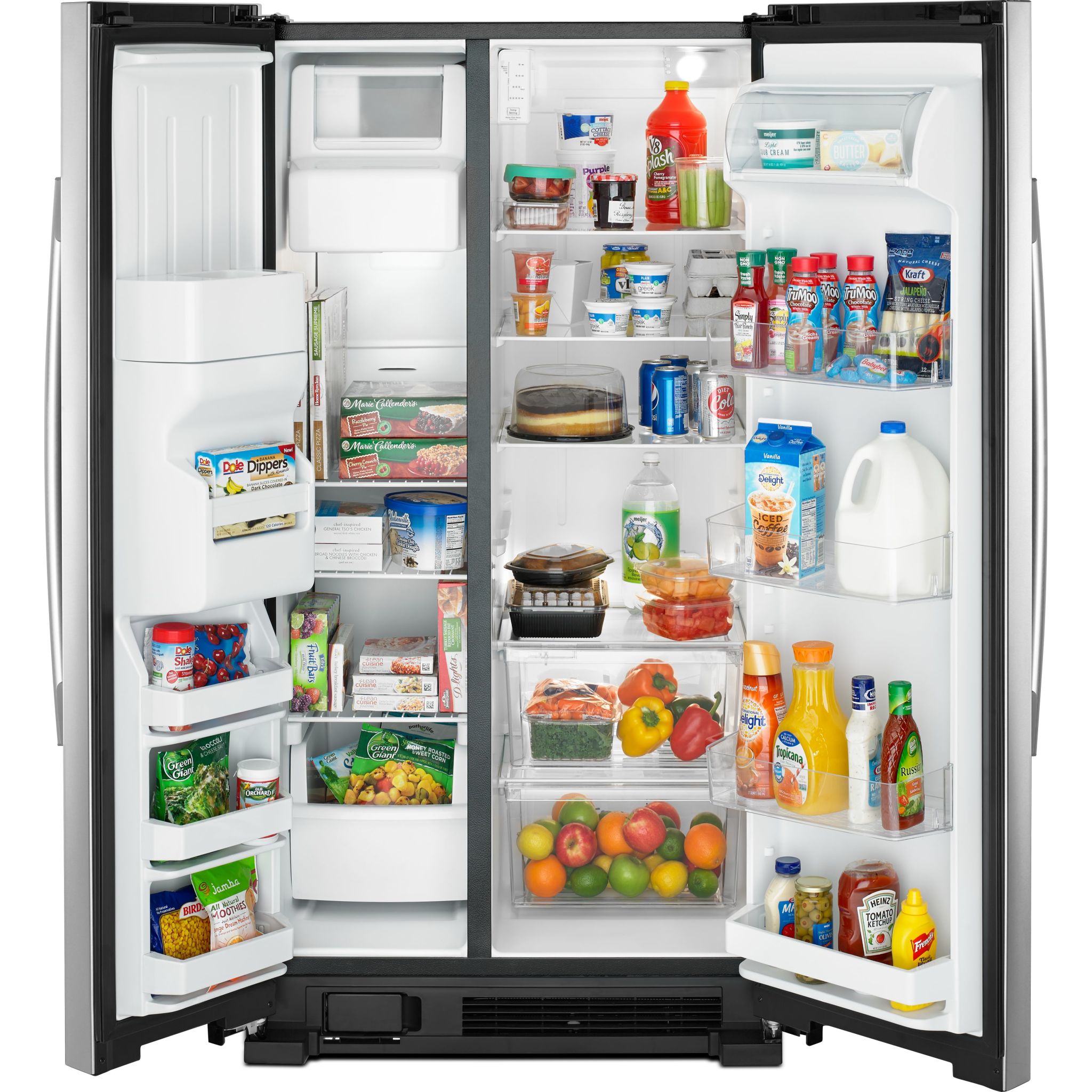 Amana Side by Side Refrigerator (ASI2175GRS) - 25.5 Cu. Ft. Stainless Steel French Door Fridge with Ice Maker & Water Dispenser - Perfect for Large Families & Open Kitchen Designs