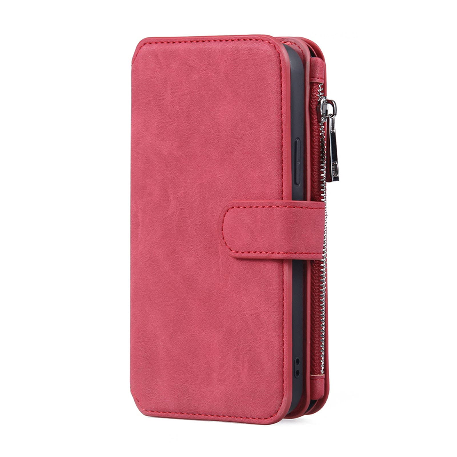 Premium iPhone 13 Mini/Pro/Pro Max Wallet Case - 2-in-1 Magnetic Phone Cover with 14 Card Slots & Zipper Wallet | Protective Holster for Everyday Use, Travel, and Business Meetings
