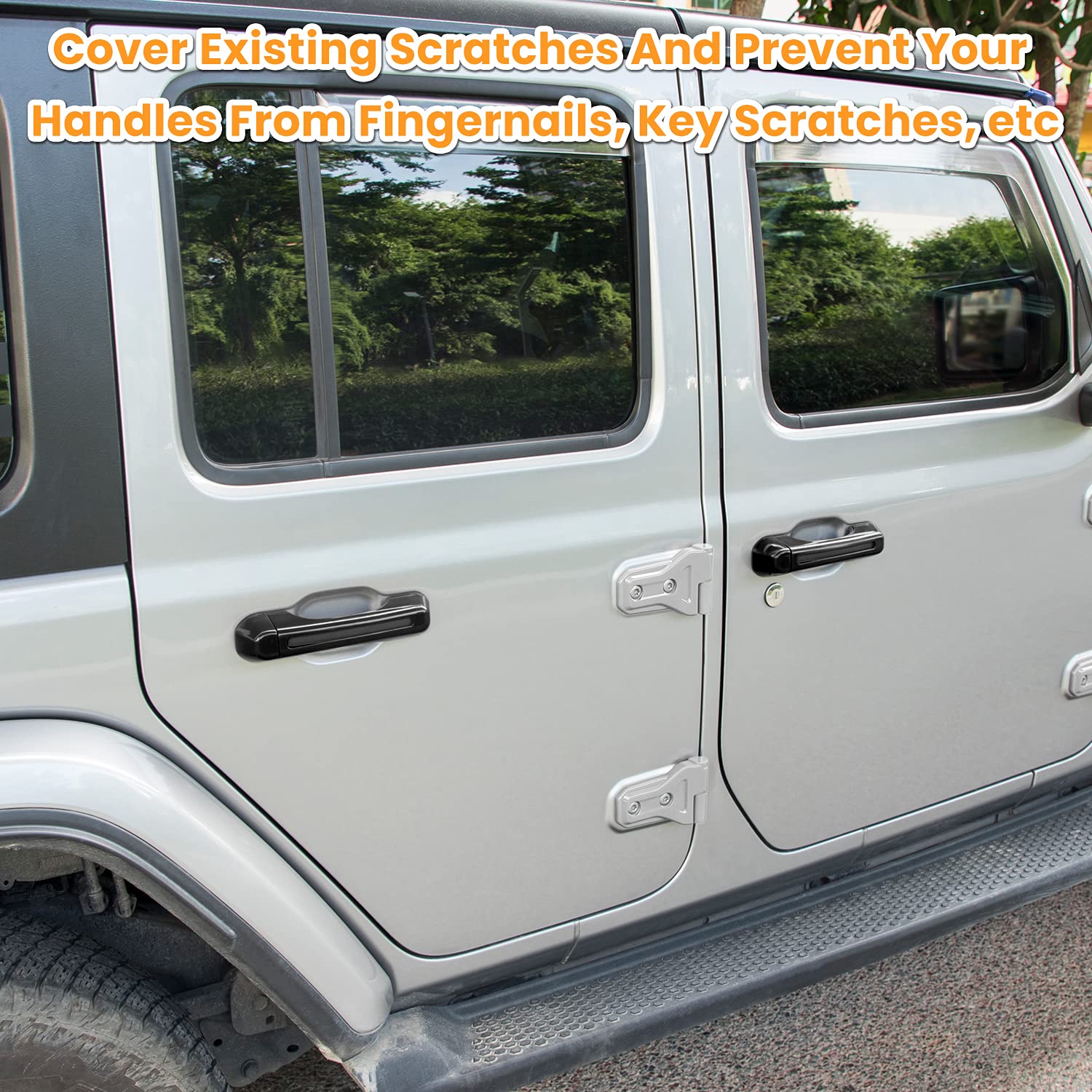 Jeep Wrangler Door Handle Covers 2018-2024 - Black 5PCS for JL/JLU/Gladiator - Exterior Protection Upgrade
