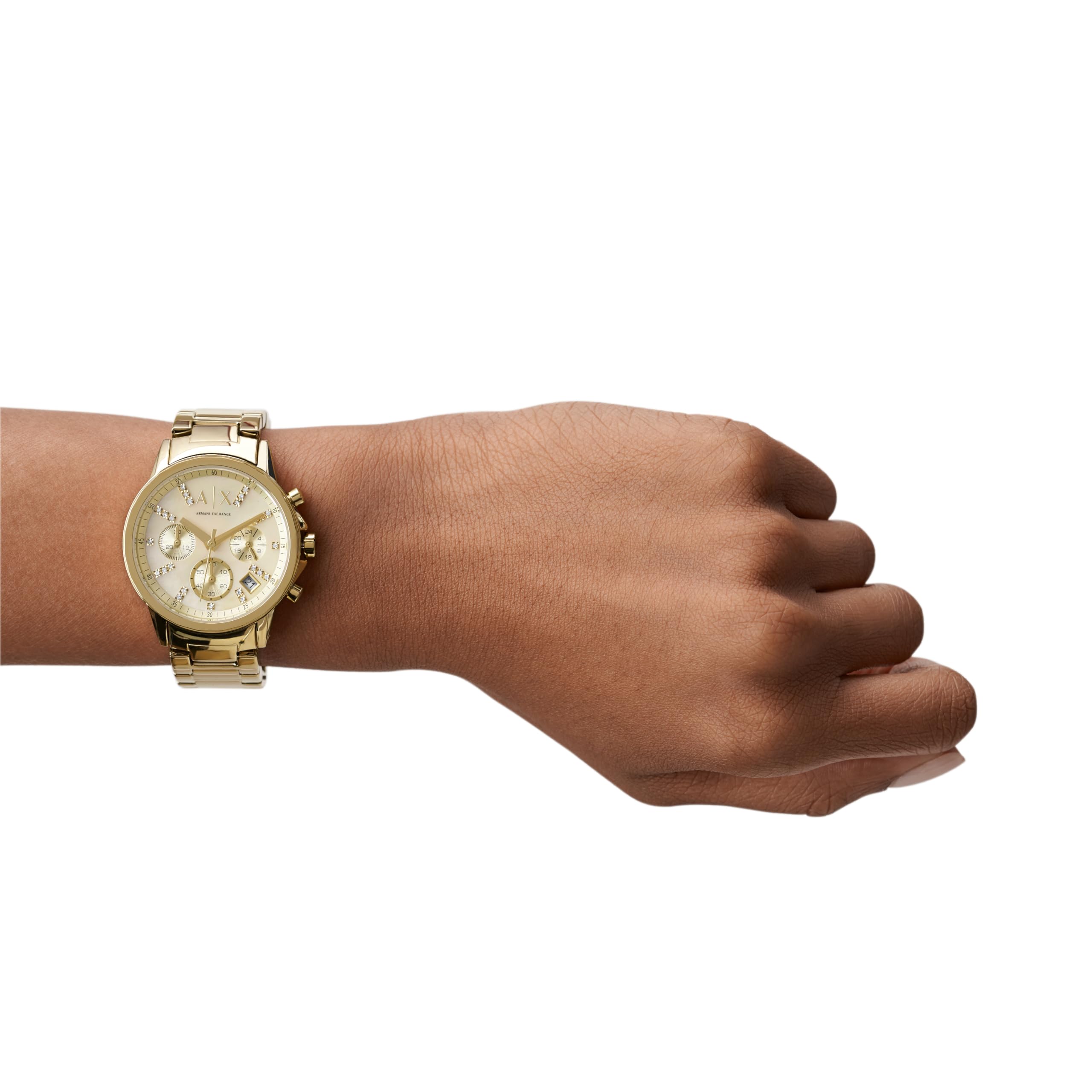 Armani Exchange Women's Chronograph Watch | Stainless Steel or Leather Band | Fashion Accessory for Work, Party & Everyday Wear