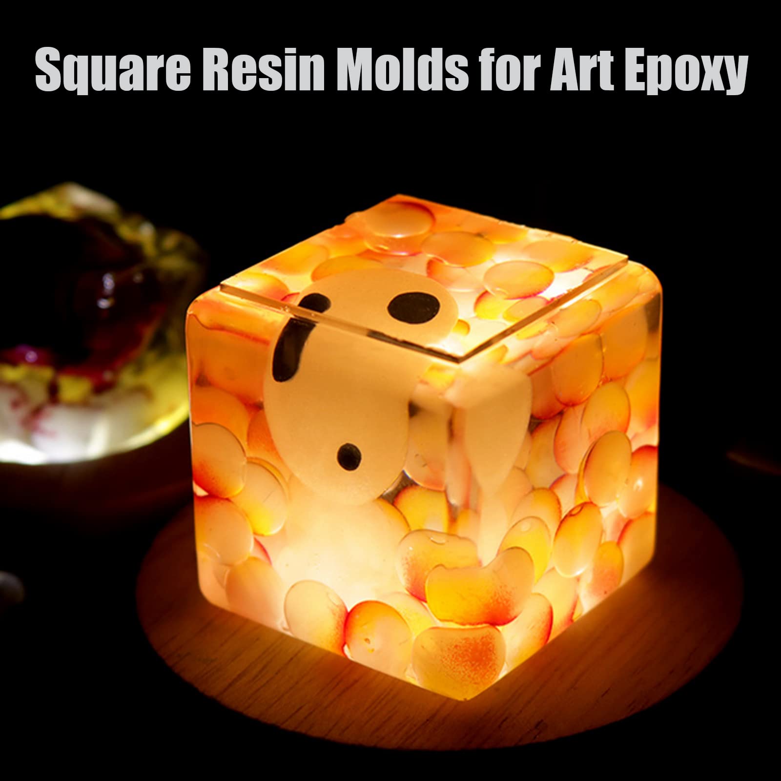 (3 Pack) Resilient Silicone Resin Cube Molds - Deep Square Epoxy Casting Molds for DIY Art, Candle & Soap Making - Perfect for Home Decor, Wedding Favors & Craft Projects