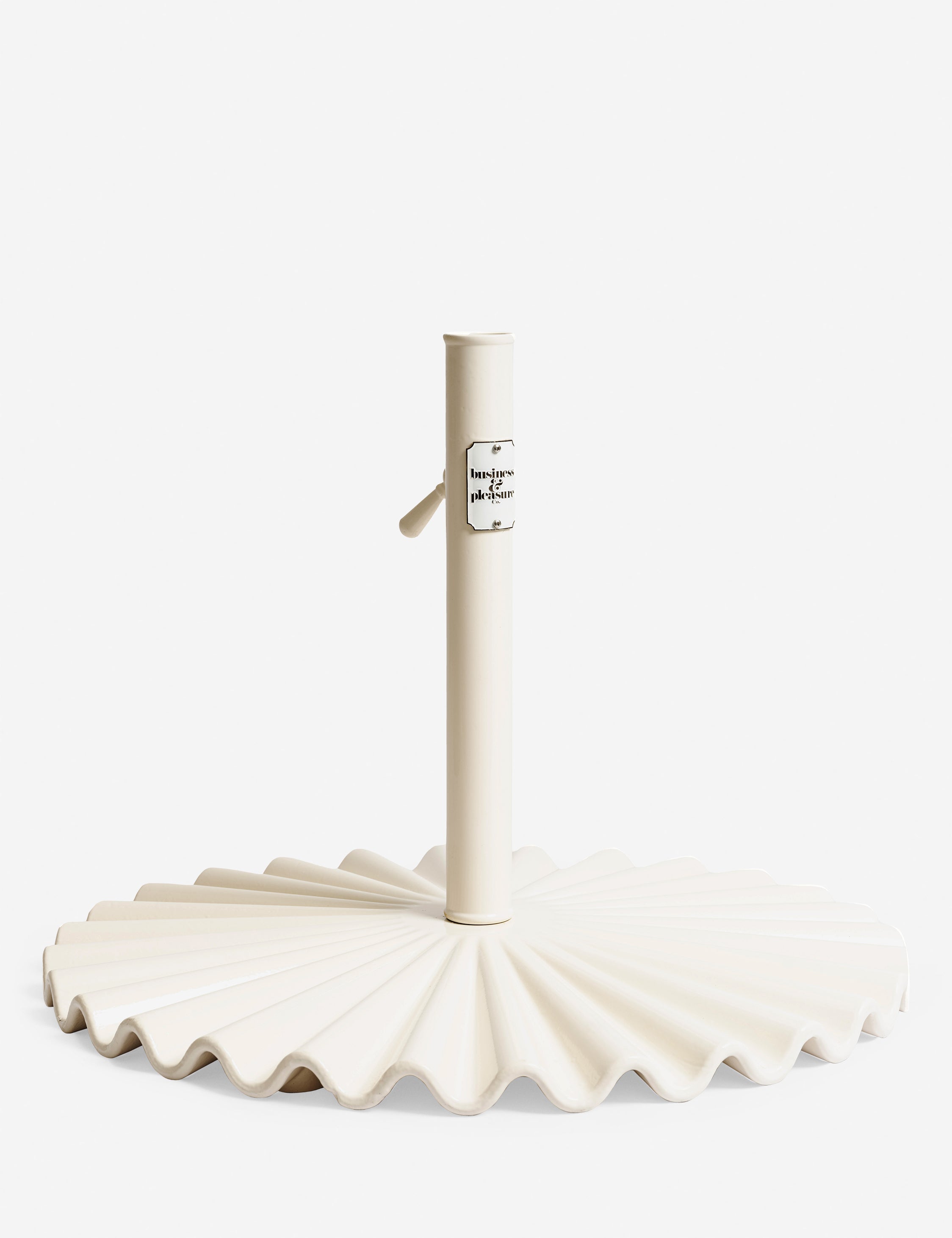 Business & Pleasure Co. Heavy Duty Clamshell Umbrella Base - Sturdy Outdoor Patio, Garden, and Poolside Weighted Stand for Wind Resistance - Perfect for Beach, Backyard, and Commercial Use