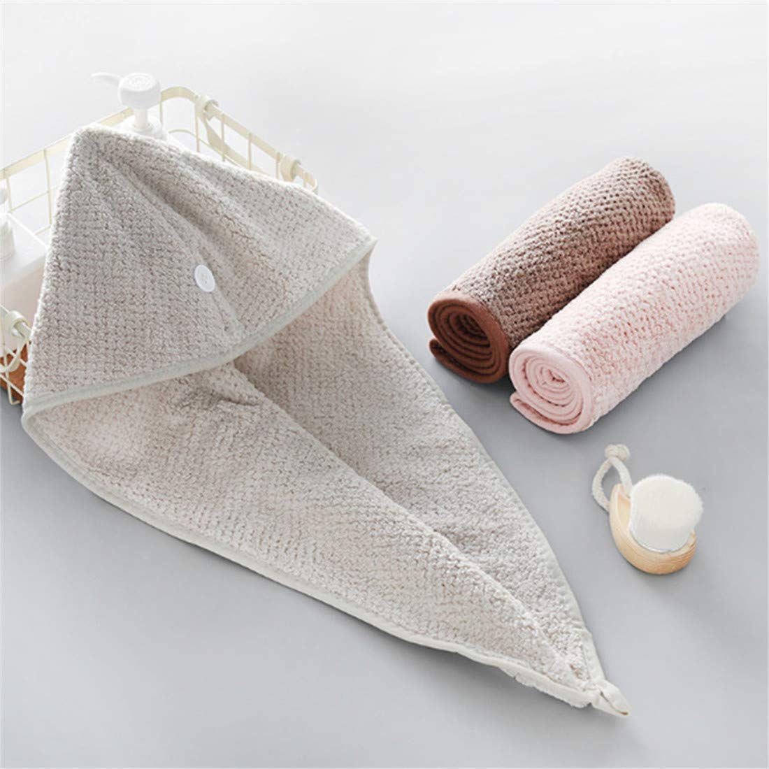 Microfiber Hair Wrap Towel for Women - Quick Dry Hair Turban Cap, Shower Hat for Long & Thick Hair - Soft & Absorbent (Pink) - Perfect for Post-Shower, Salon, Spa & Travel Use
