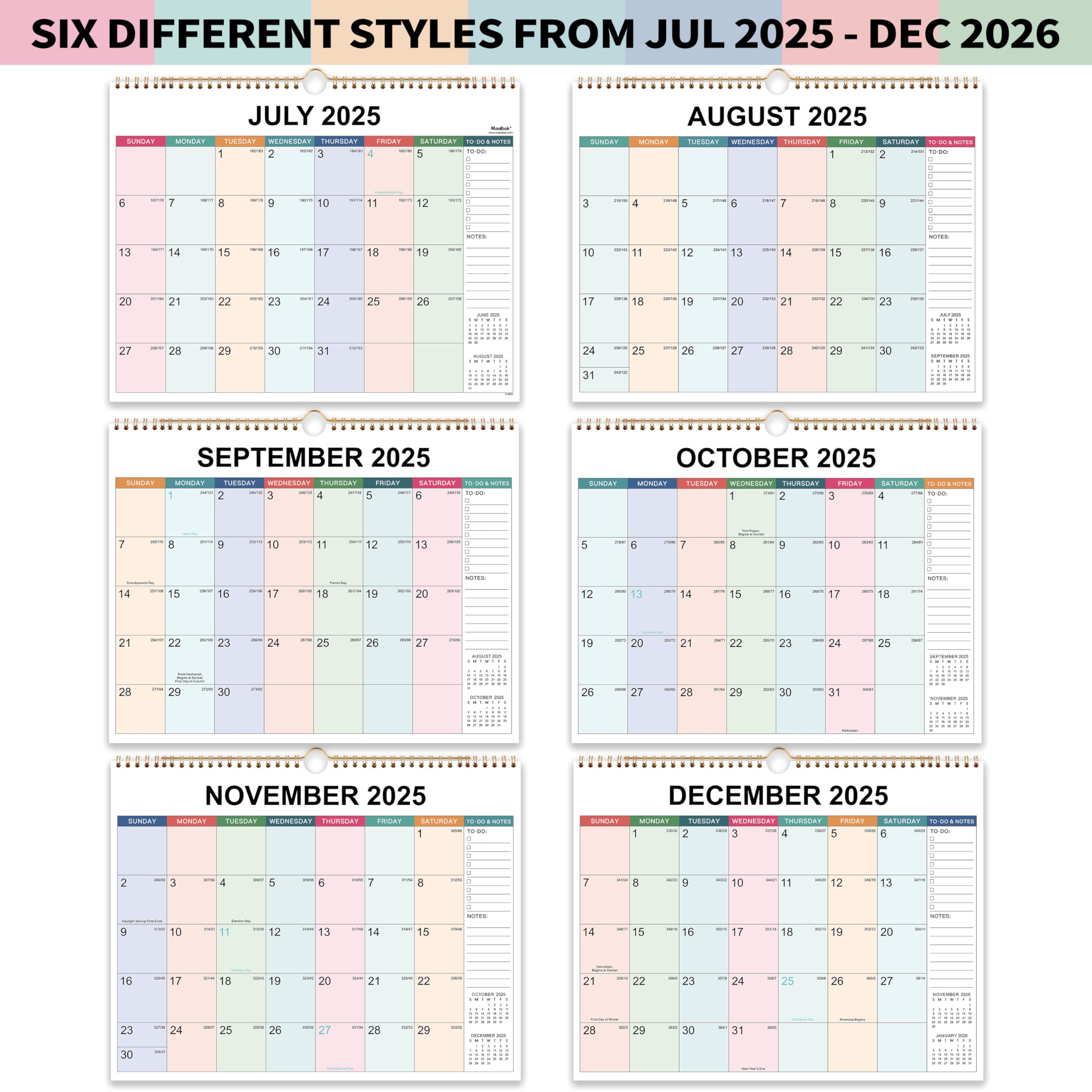 2025-2026 Wall Calendar | 18-Month Large Format Planner (July 2025 - December 2026) | 15