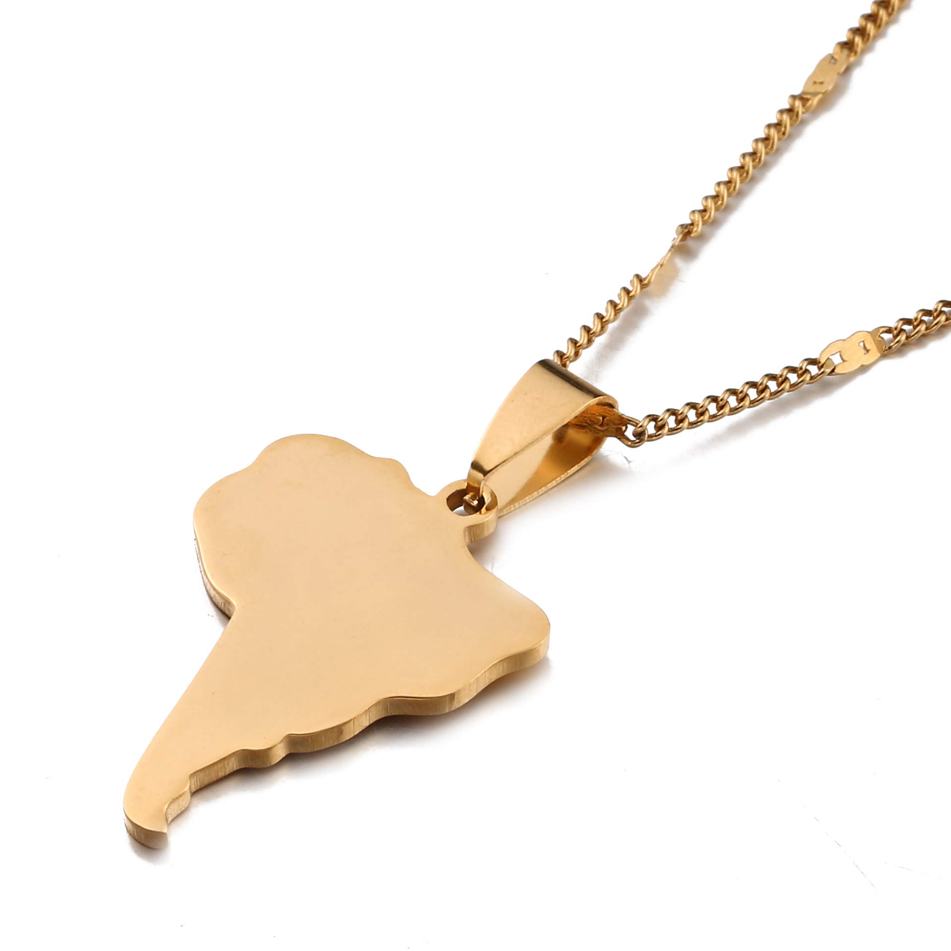 Stainless Steel South America Map Pendant Necklace - Unique Travel Jewelry Gift for Women, Men - Perfect for Travel Lovers, Geography Enthusiasts & Souvenir Collectors