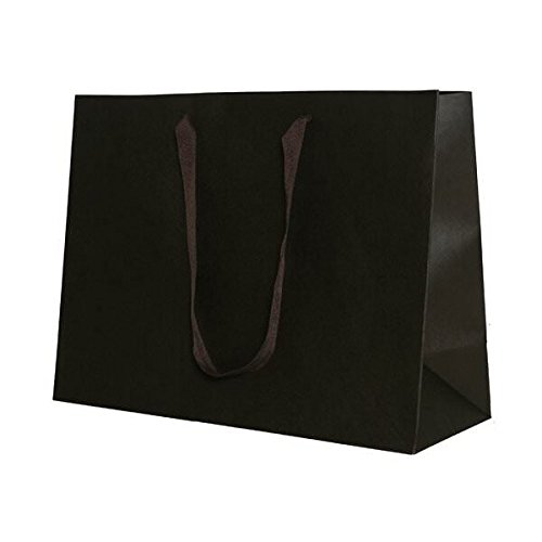 Heavy Duty Matte Gift Bags - XL 17x13x6 - Chocolate Brown Kraft for Party Favors