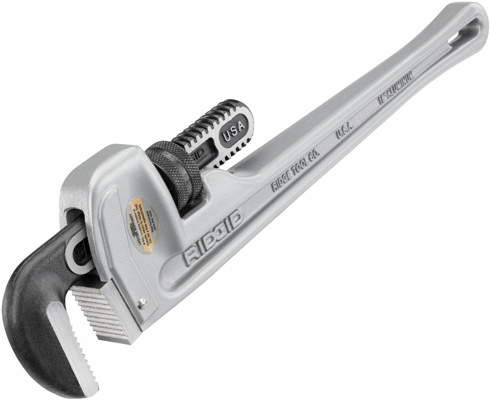Ridgid 31100 18-Inch Aluminum Straight Pipe Wrench - Heavy Duty Plumbing Tool for Professional Plumbers & DIY Home Repairs
