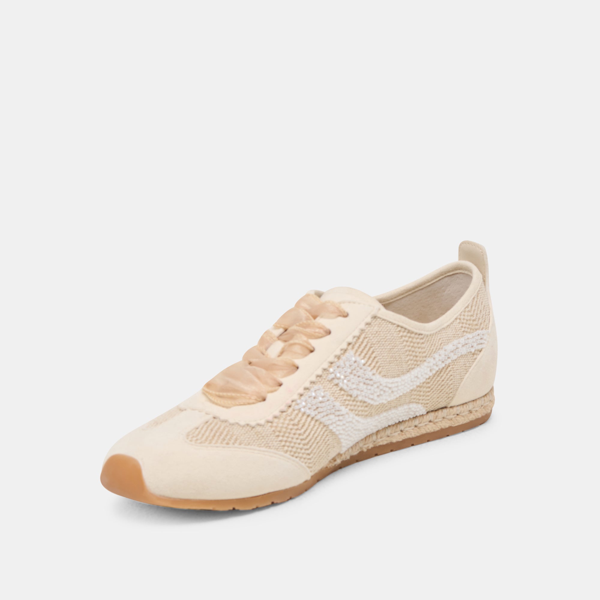 **Dream Bead Sneakers - Natural Multi Burlap Women's Casual Shoes for Walking, Running & Outdoor Activities**
