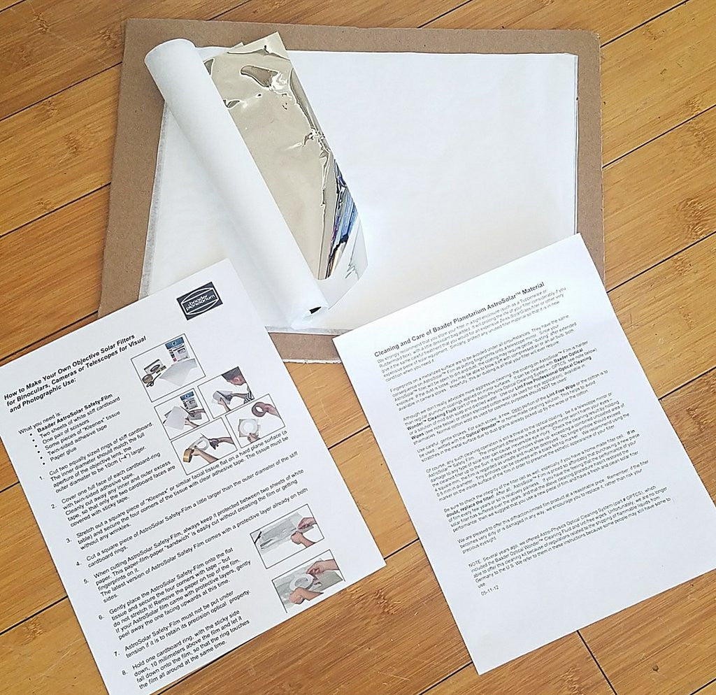 SAFE Baader Solar Mylar Sheets 6x9 Inches - Premium DIY Solar Filter Material for Telescopes & Cameras - Perfect for Solar Eclipse Viewing & Astrophotography