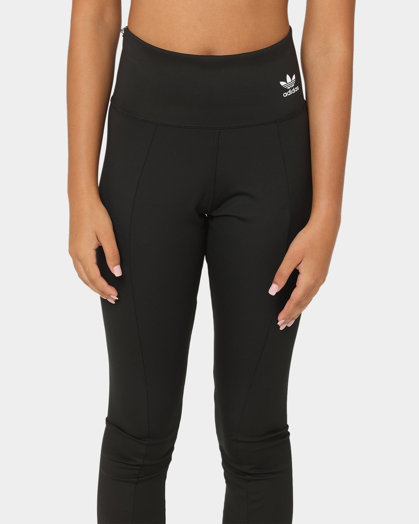 Adidas Women's Open Hem Workout Tights - Black - High Waisted Yoga Pants for Running, Gym & Lounge Wear