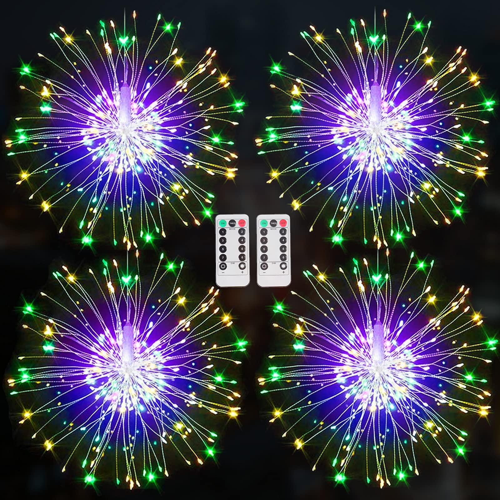 MIDDIA 4PCS Firework Christmas Lights - Outdoor Holiday Decor for Garden Party