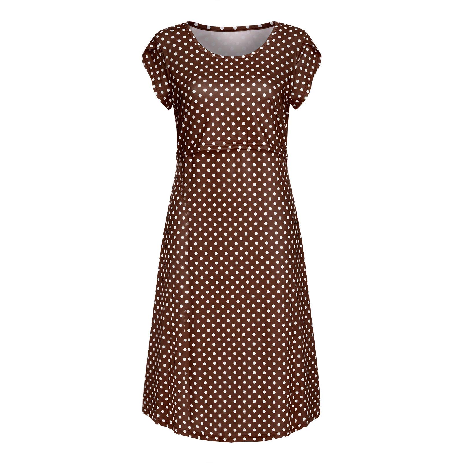 Polka Dot Maternity Dress for Women - Floral Lace Long Wedding Gown for Pregnant Brides, Baby Shower & Special Occasions