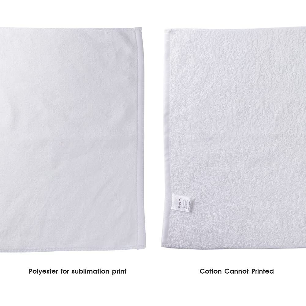 PYD Life 6 Pack 22x15 Inch Sublimation Blank Towels - White Polyester Hand & Face Towels for Heat Press Transfer Printing - Perfect for Sports, Yoga, Gym, Beach & Bath Use