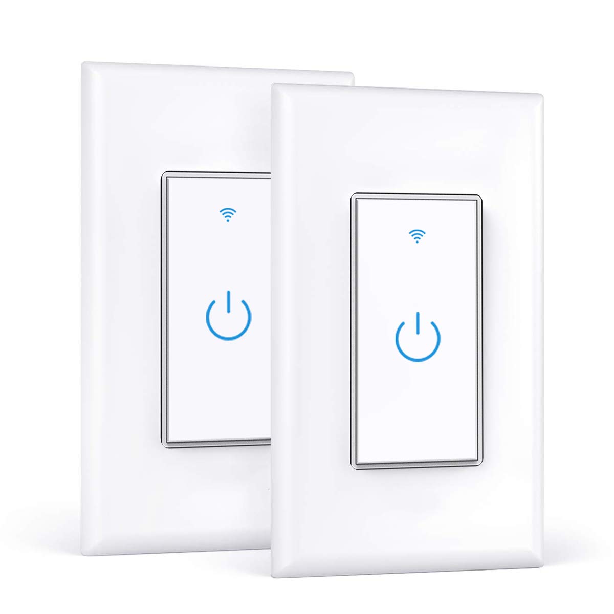 Double Smart Light Switch - WiFi Wall Switch for Smart Home, Single Pole with Neutral Wire, Works with Alexa & Google Assistant - Perfect for Living Room, Bedroom & Kitchen Automation