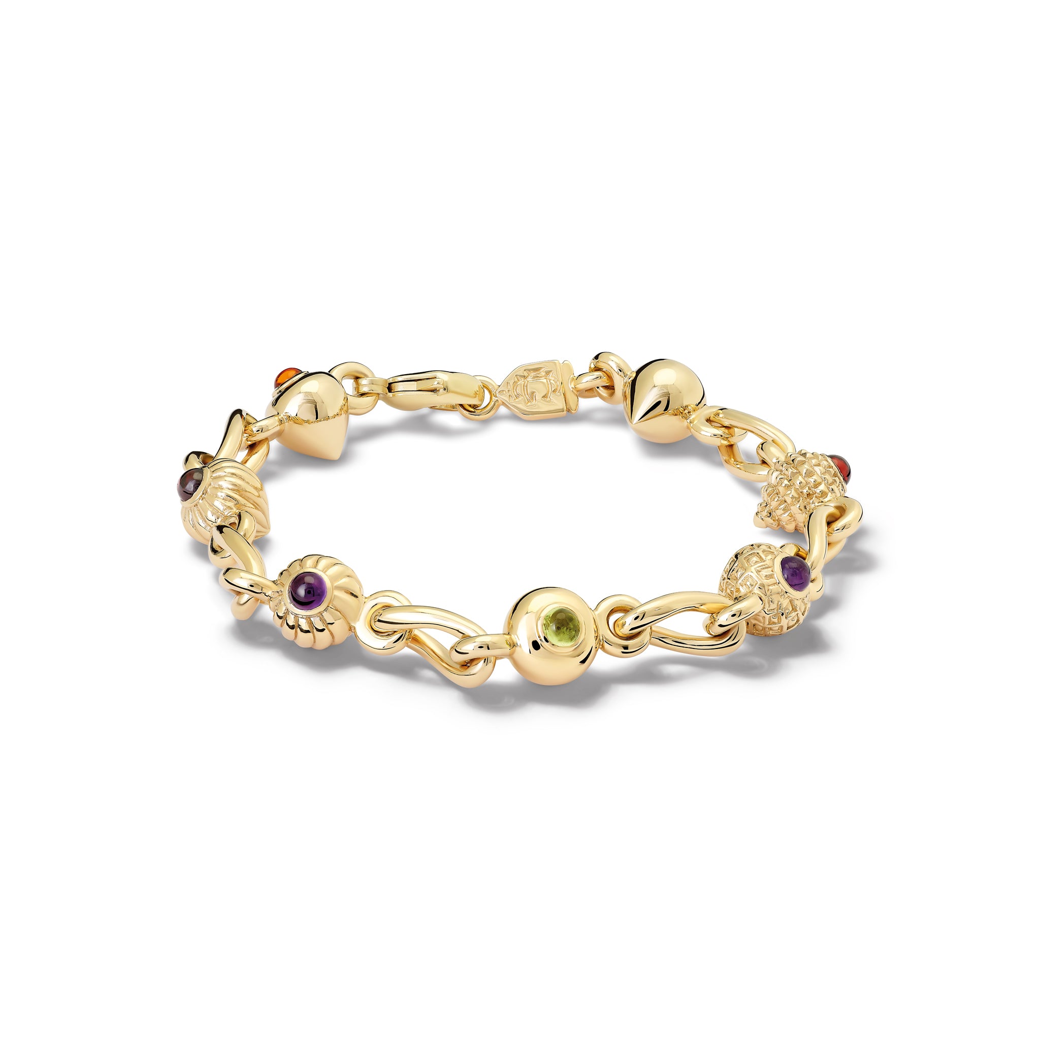 St. Basil's Bracelet in Yellow Gold with Multi Gemstones - Elegant Jewelry for Women, Perfect for Gifts, Parties & Special Occasions