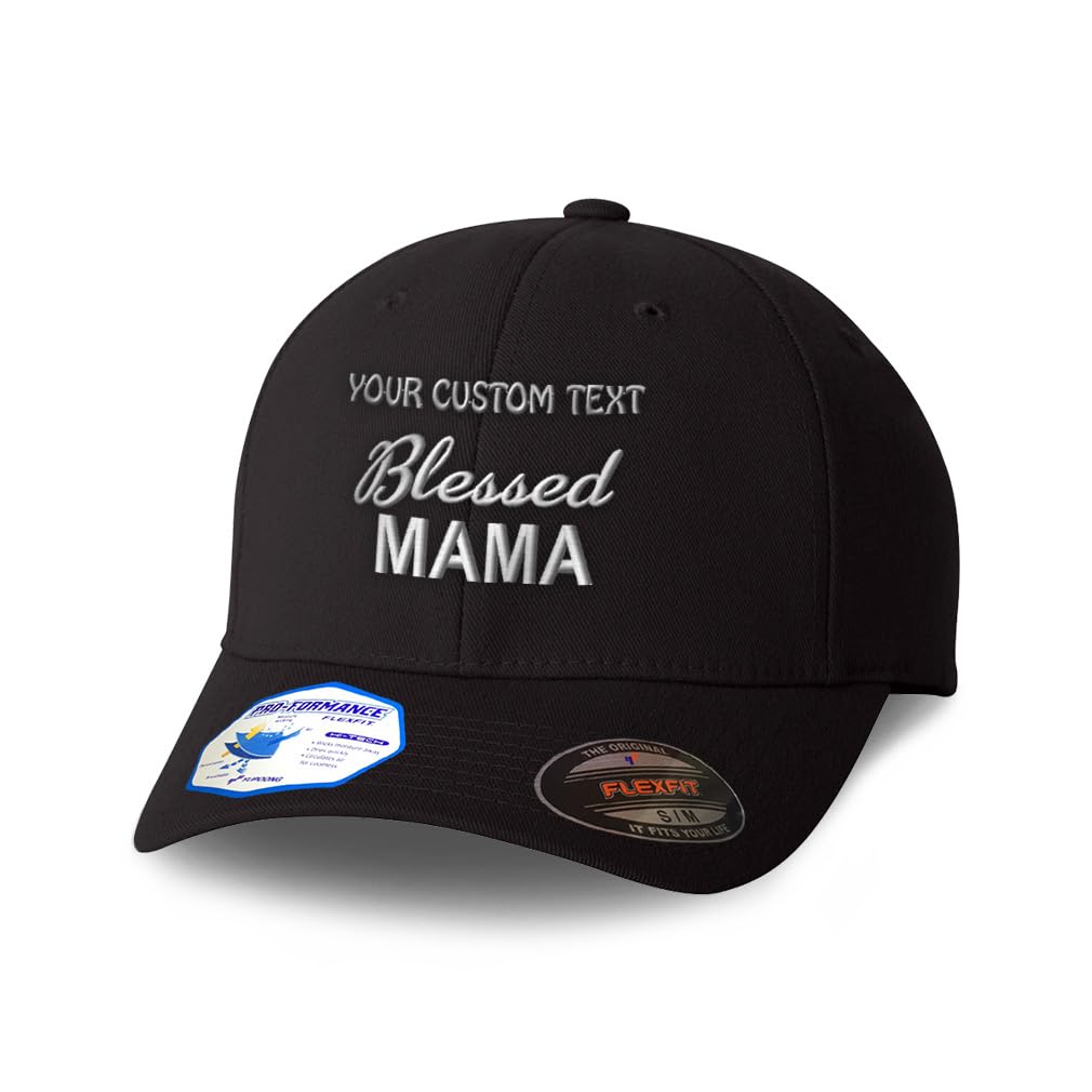 Blessed Mama Christian Baseball Cap for Men & Women - Embroidered Jesus Design Flexfit Hat - Perfect for Church, Bible Study & Family Gatherings