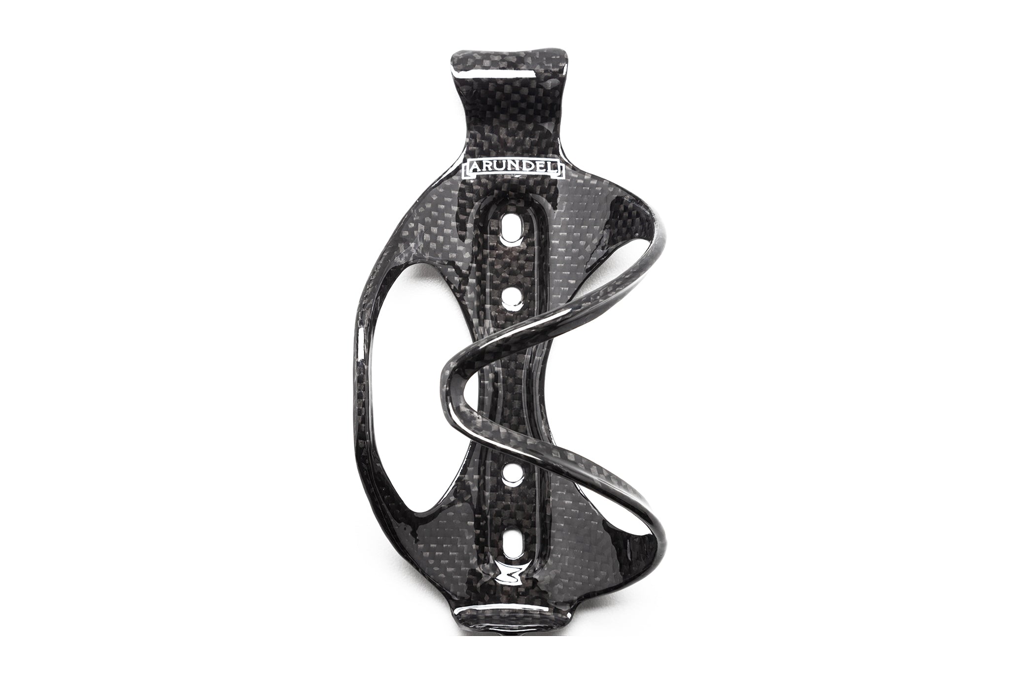 Arundel STR Mandible Side Loader Carbon Fiber Water Bottle Cage - 3K Glossy Finish - Perfect for Road Bikes, Mountain Bikes & Triathlon Racing