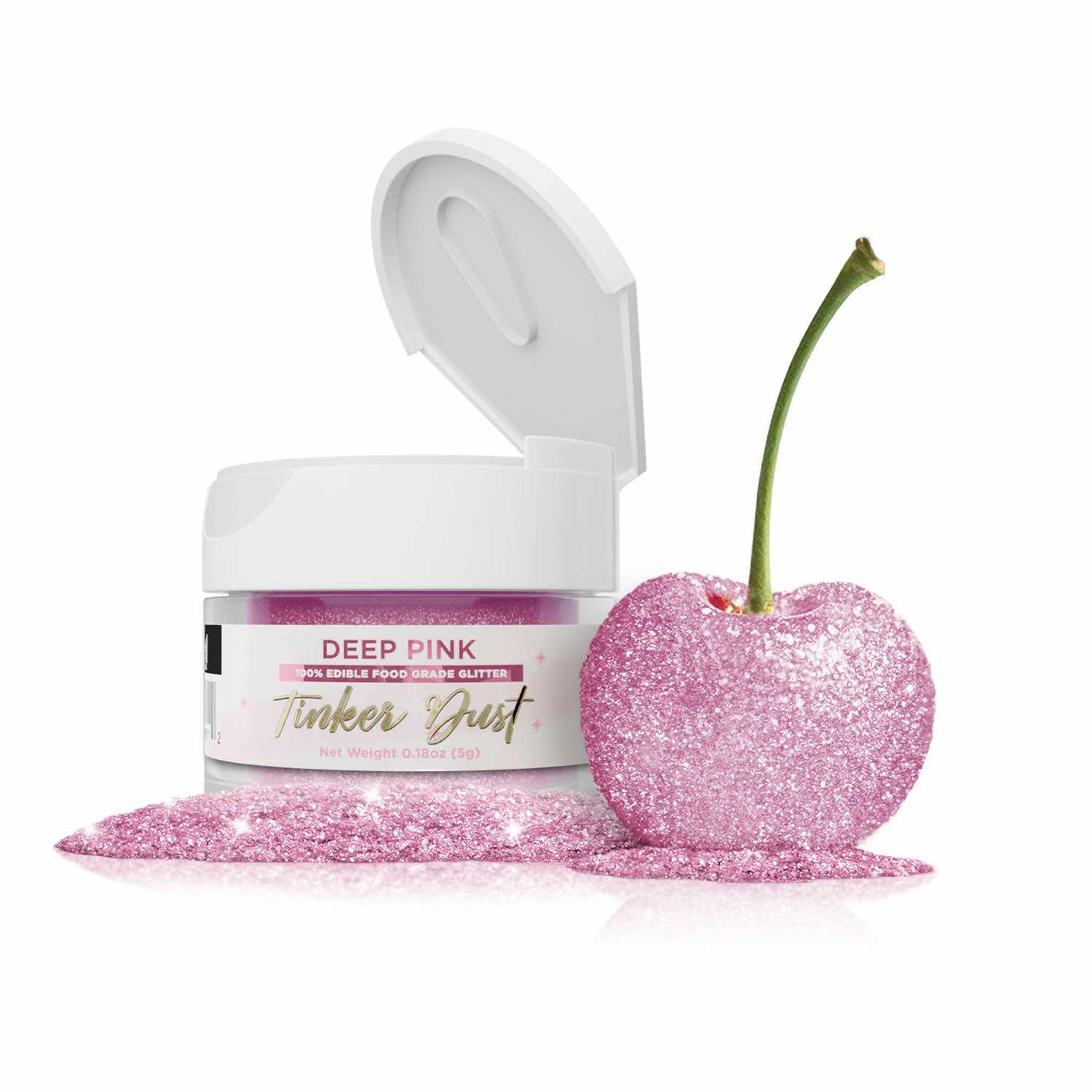Deep Pink Edible Glitter for Baking & Cake Decorating | Tinker Dust® 5g - Perfect for Cupcakes, Cookies, Desserts & DIY Crafts