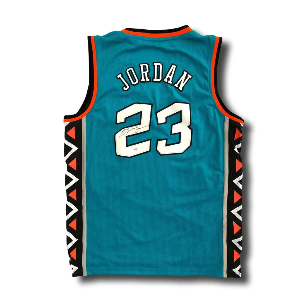 Authentic Michael Jordan Signed 1996 NBA All-Star Jersey with PSA/DNA COA - Chicago Bulls Teal Jersey - Perfect for Sports Memorabilia Collectors and Basketball Fans Display