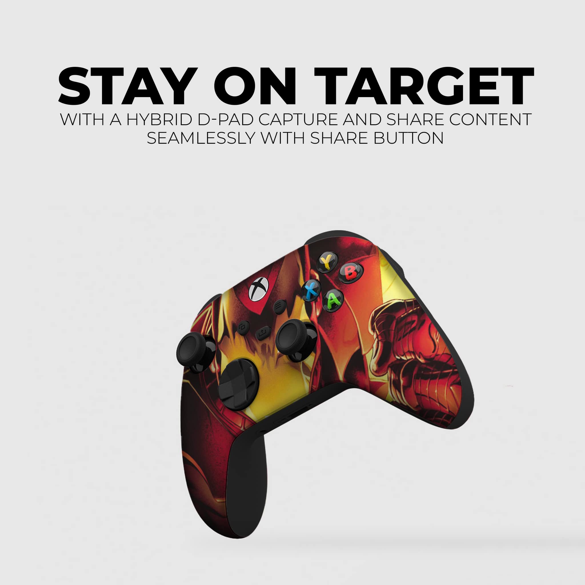 DreamController Ironman Custom Wireless Xbox Controller - Compatible with Xbox One & Xbox Series X/S - Permanently Hydro-Dipped in USA (Not Just a Skin) - Perfect for Gaming, Collecting & Marvel Fans
