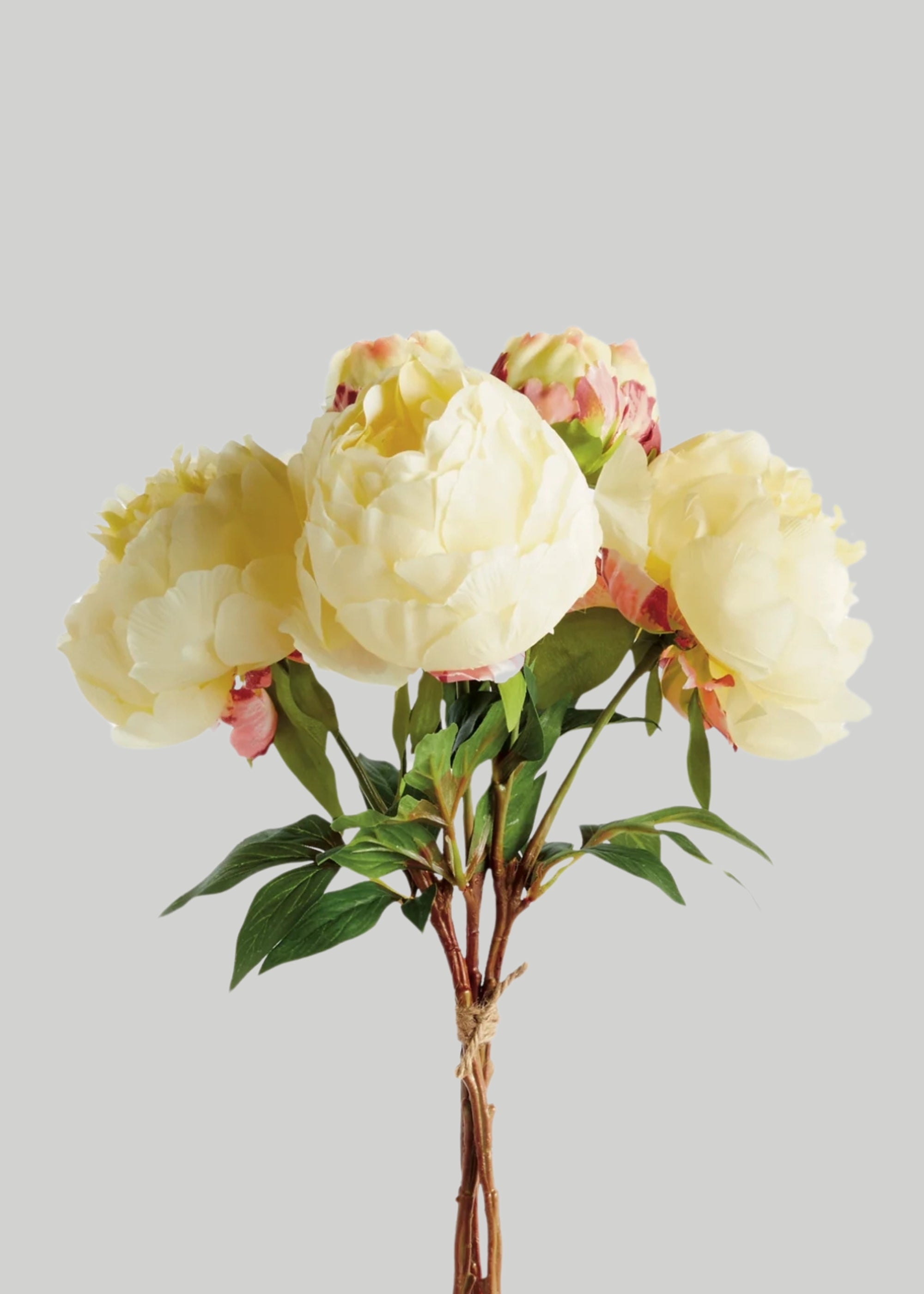 Artificial Peony Flower Bundle in Yellow - 21 Stems for Home Decor, Wedding Centerpieces & DIY Floral Arrangements