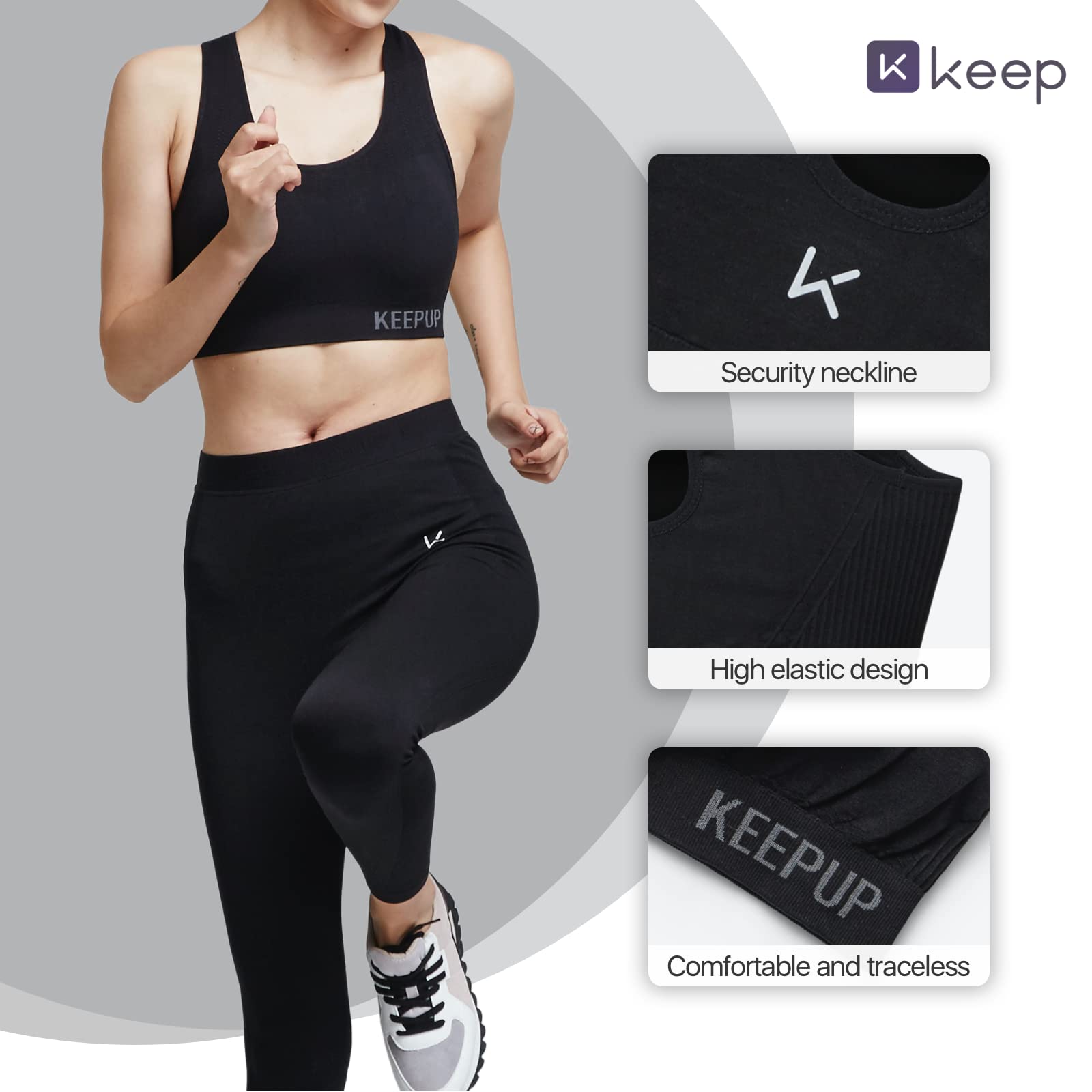 Women's Medium Impact Sports Bra - Criss-Cross Yoga Top for Gym & Workout