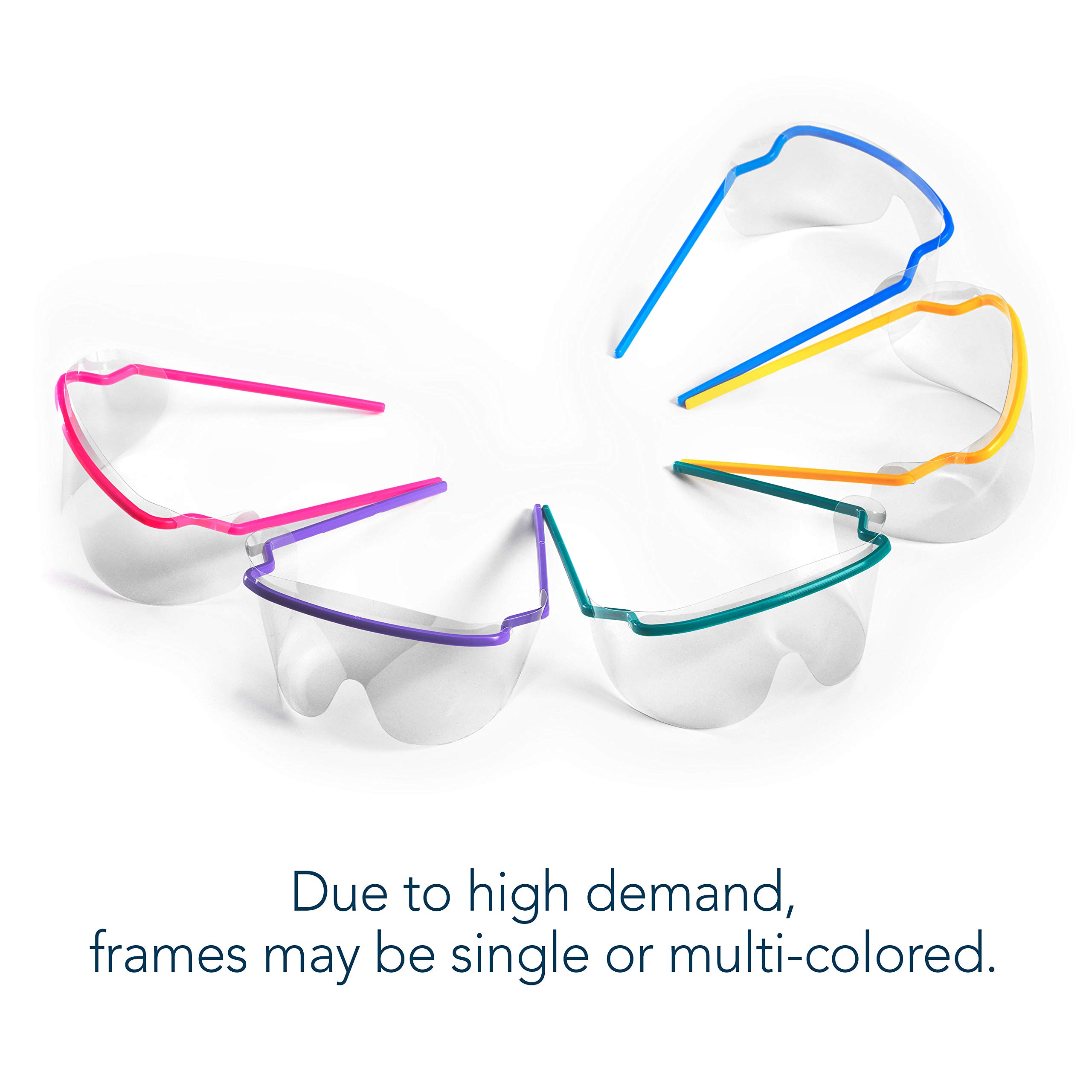 TIDIShield Assemble 'n Go Eye Shield Frames (Case of 100) - Compatible with 9210-100 Lenses - Protective Safety Eyewear PPE for Medical, Dental & Clinic Use - Pharmacy & Homecare Essential (9211-100) - Ideal for Healthcare Professionals & Infection Control