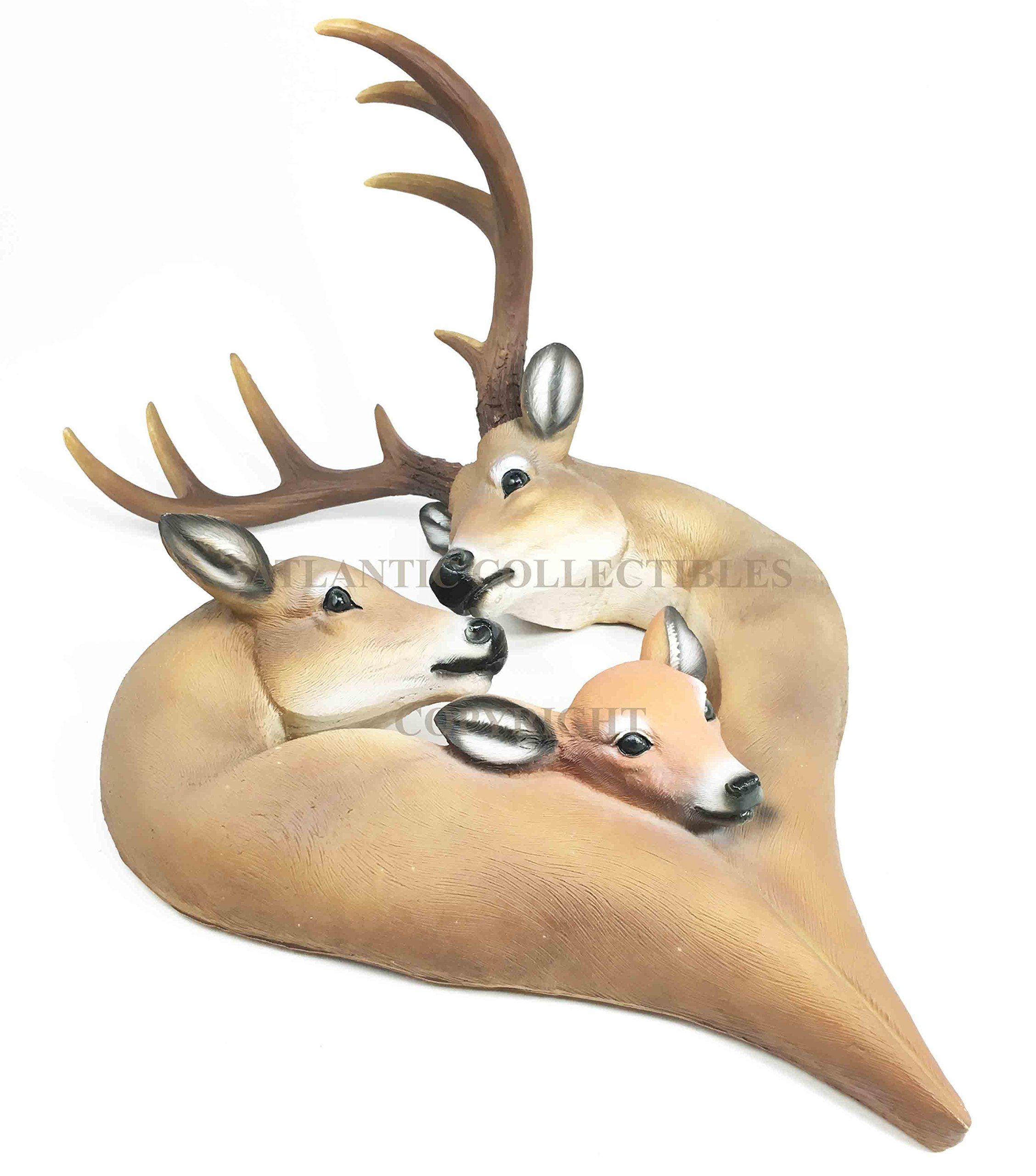 Rustic Deer Family Wall Sculpture - Nature Decor for Hunters & Outdoorsmen