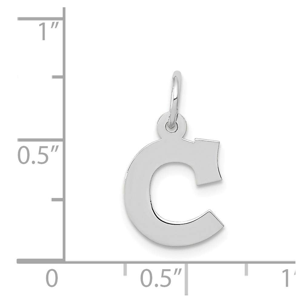 14K White Gold Small Block Initial A Charm - Personalized Jewelry for Women | Perfect for Necklaces, Bracelets & Gifts
