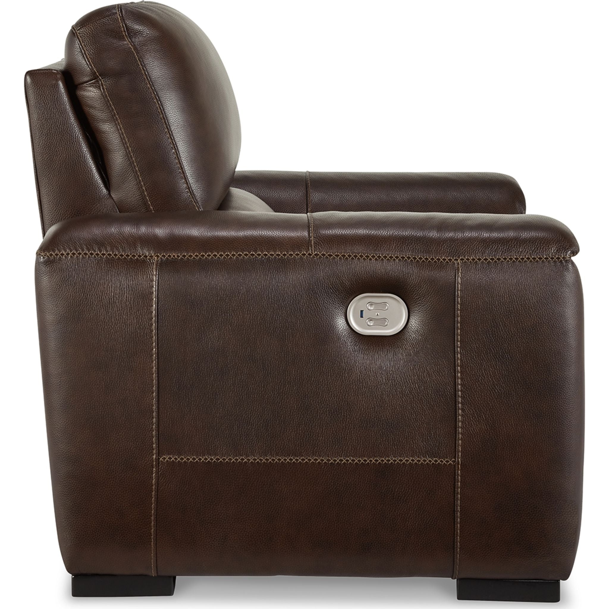 Alessandro Power Recliner Chair - Genuine Walnut Brown Leather with Adjustable Headrest & Lumbar Support - Perfect for Living Room, Home Theater & Office Relaxation