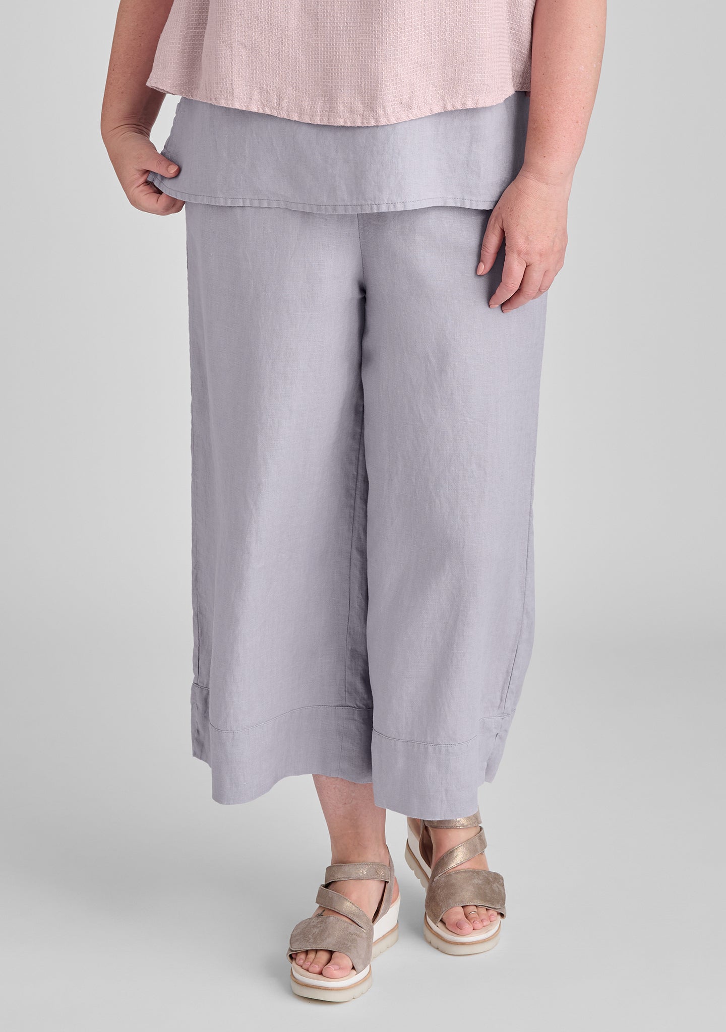 Breathable Vented Cuff Linen Pants with Elastic Waistband - Comfortable Summer Casual Wear for Women & Men