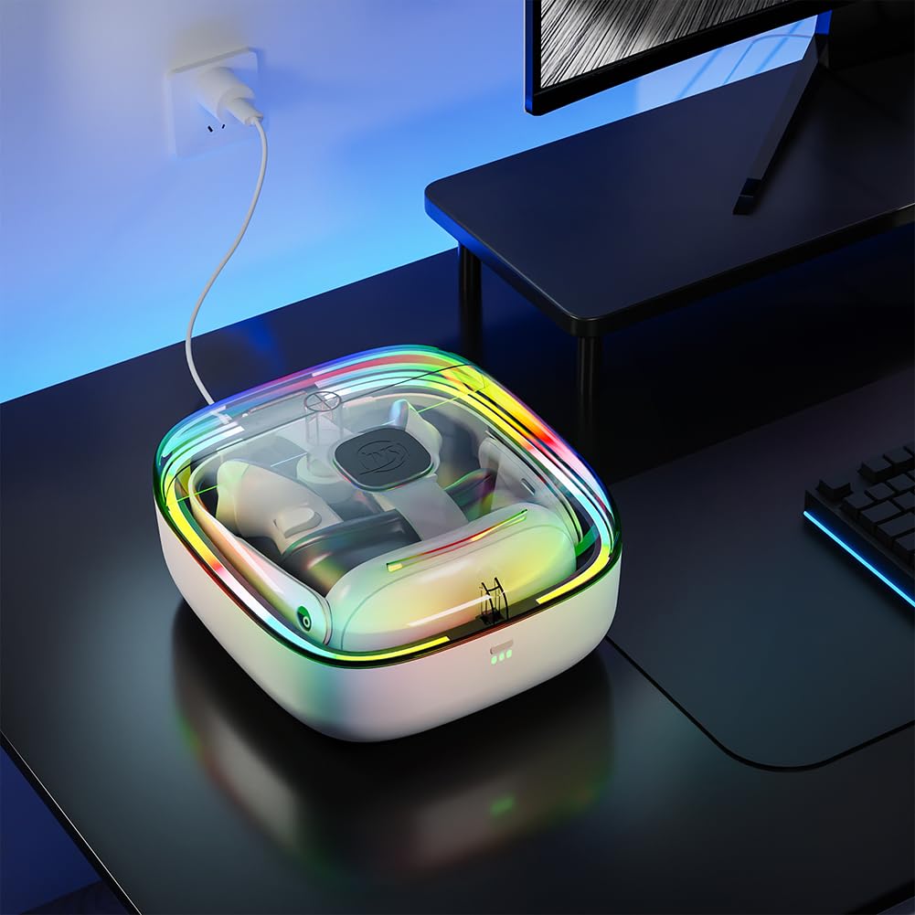 RGB Charging Dock for Meta Quest 3 - VR Headset Charging Station with 2 Rechargeable Batteries & LED Light - Fast Charging Stand for Meta Quest 3 Accessories - Perfect for Gaming, VR Streaming & Home Entertainment Setup